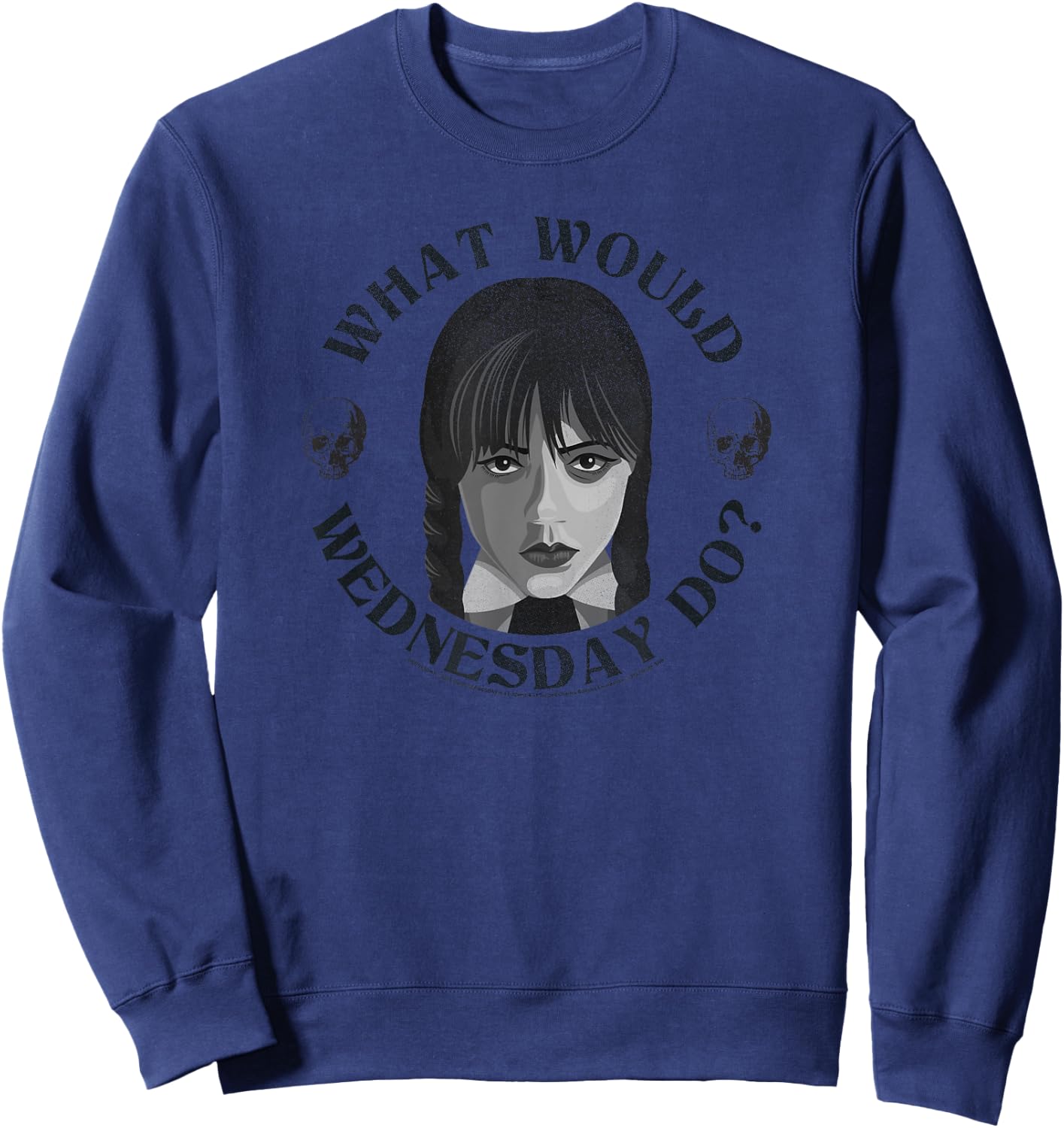 Wednesday What Would Wednesday Do? Small Sweatshirt - Sweatshirt | Navy