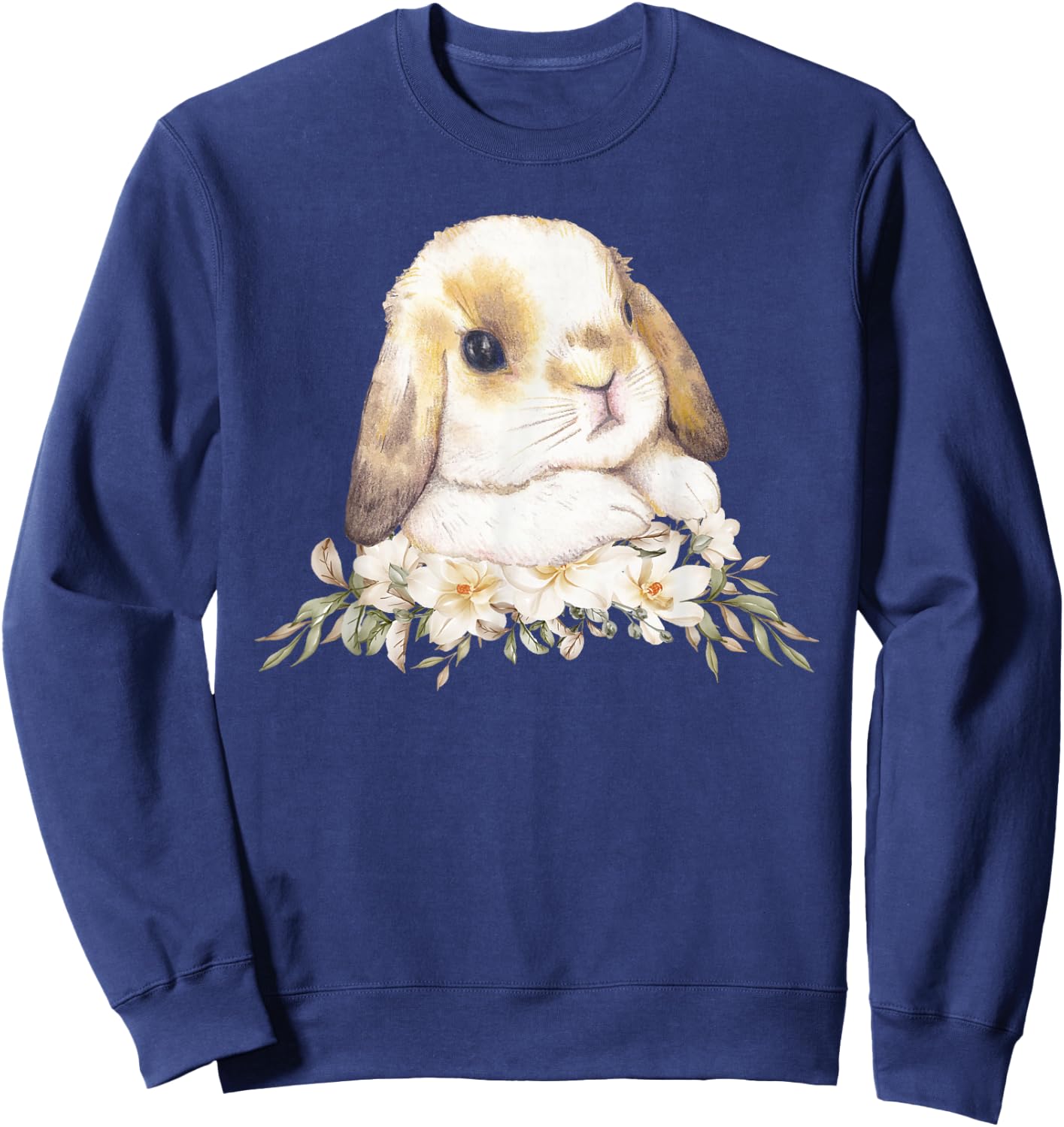 Adorable Rabbit Face Cute Bunny Holland Lop Lover Sweatshirt - Sweatshirt | Navy