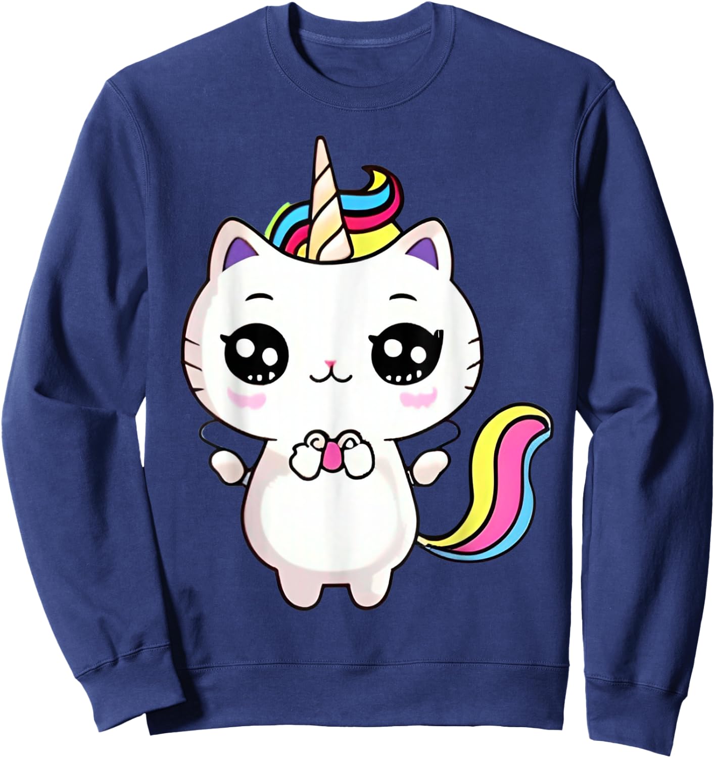 Caticorn Meowgical Rainbows shirt Cat Kittycorn Unicorn Sweatshirt - Sweatshirt | Navy