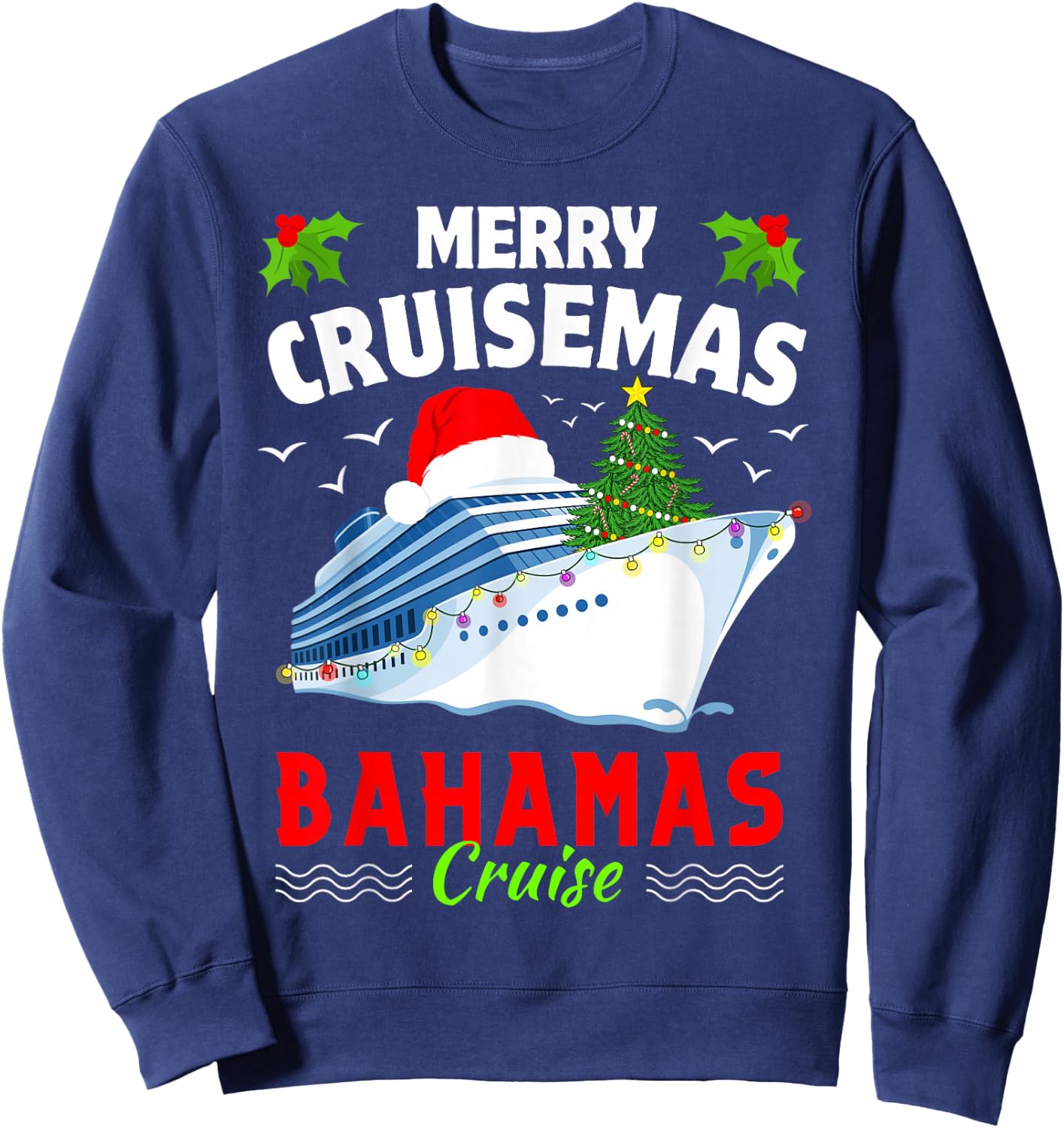 Family Christmas Cruise 2023 - Bahamas Cruise matching group Sweatshirt - Sweatshirt | Navy