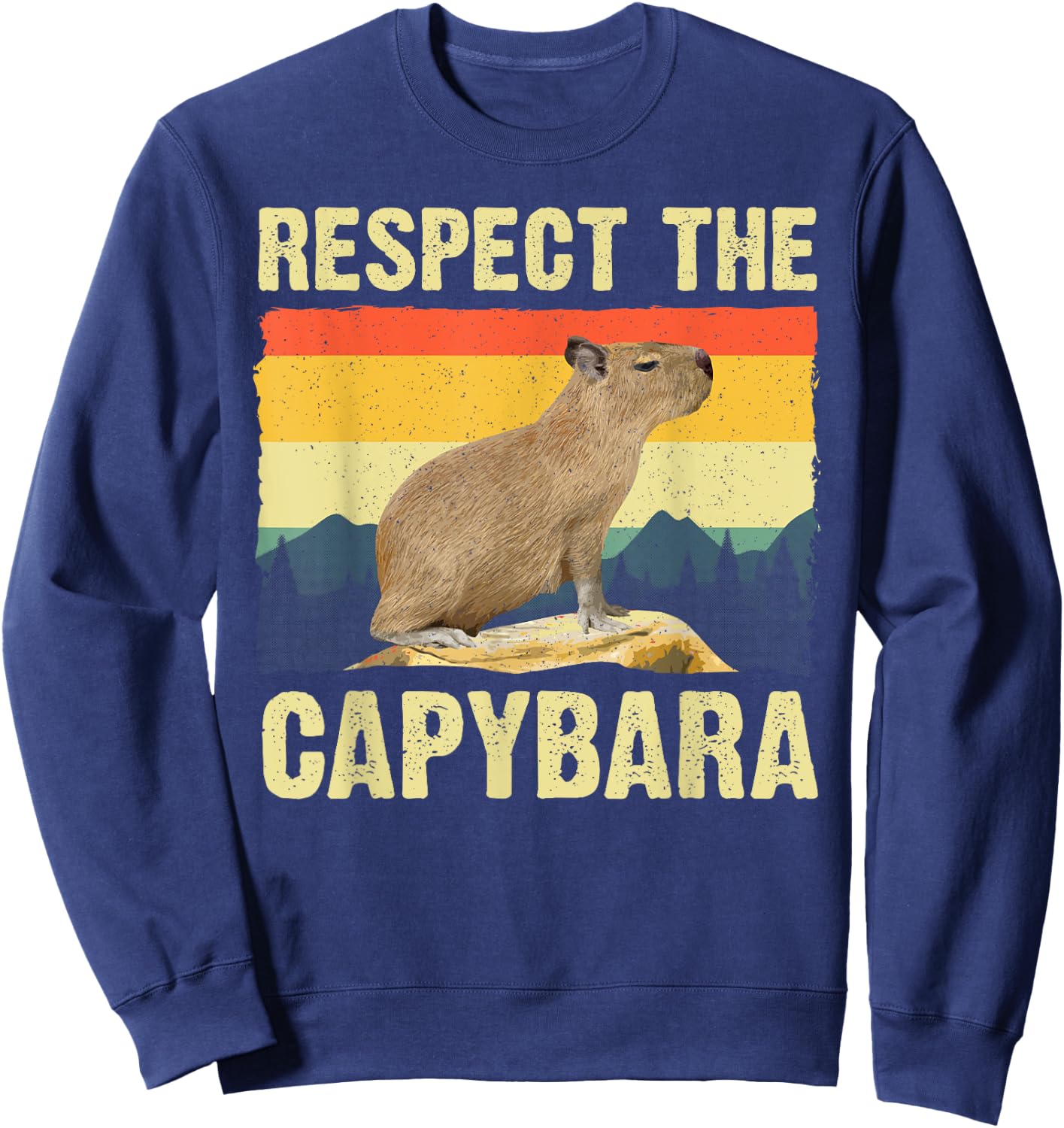 Capybara Art Women Kids Rodent Animal Lover Capybara Sweatshirt - Sweatshirt | Navy