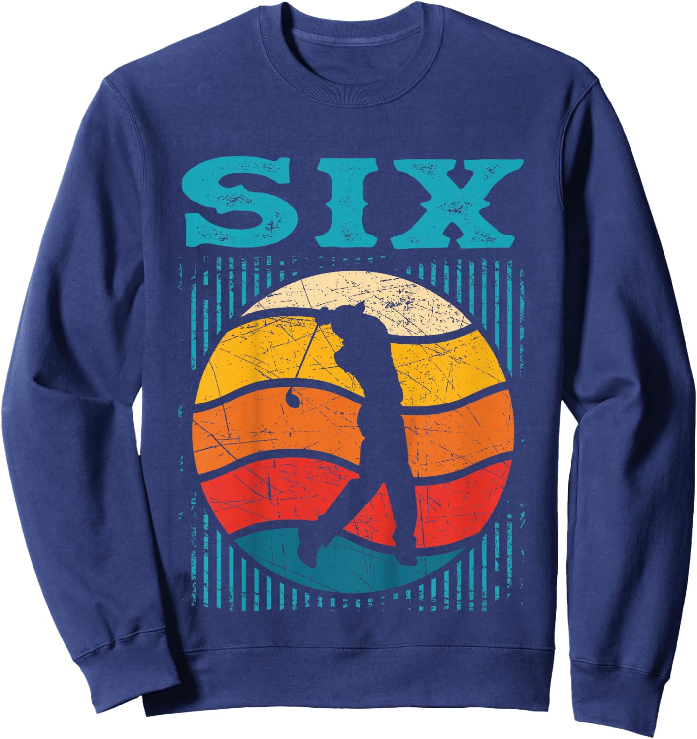 Kids 6th Birthday Retro Golf 6 Years Old Boy Girl Sweatshirt - Sweatshirt | Navy