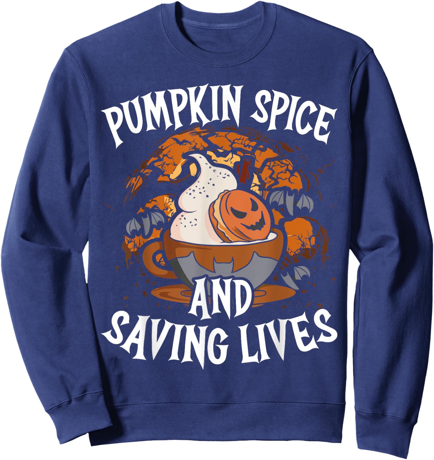 Medical Halloween Trick Or Treat Healthcare Doctor Nurse Sweatshirt - Sweatshirt | Navy