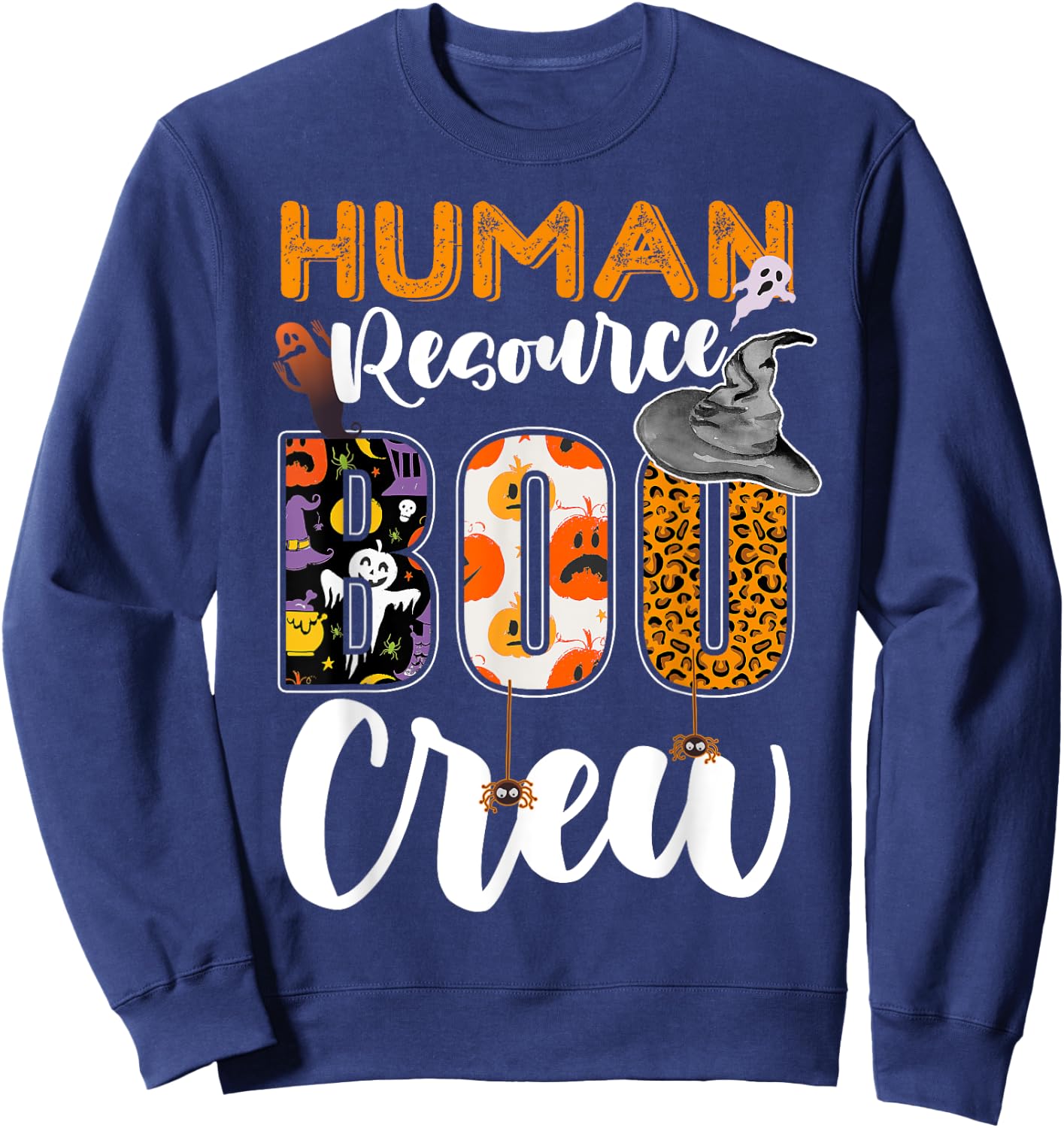 Human Resource Boo Crew Halloween Matching HR Manager Sweatshirt - Sweatshirt | Navy