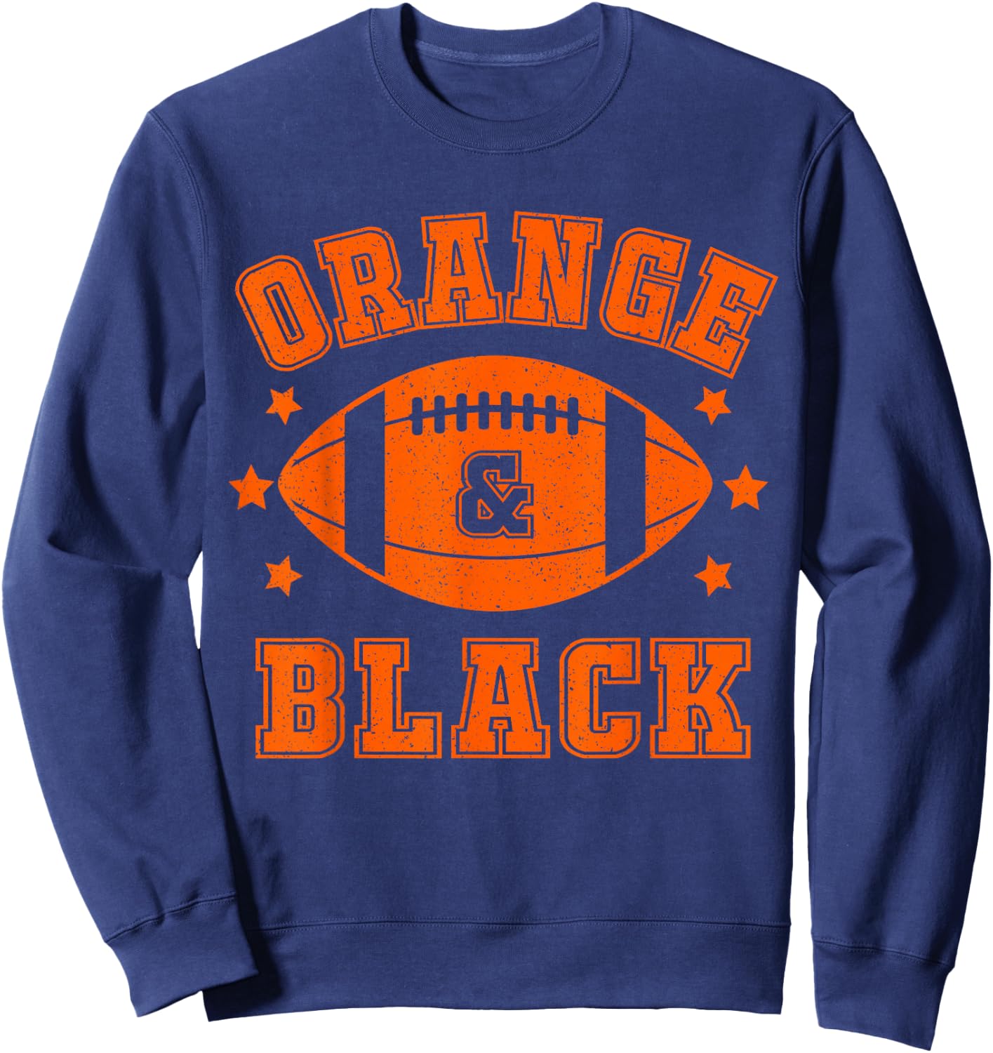 On Gameday Football We Wear Orange and Black School Spirit Sweatshirt - Sweatshirt | Navy