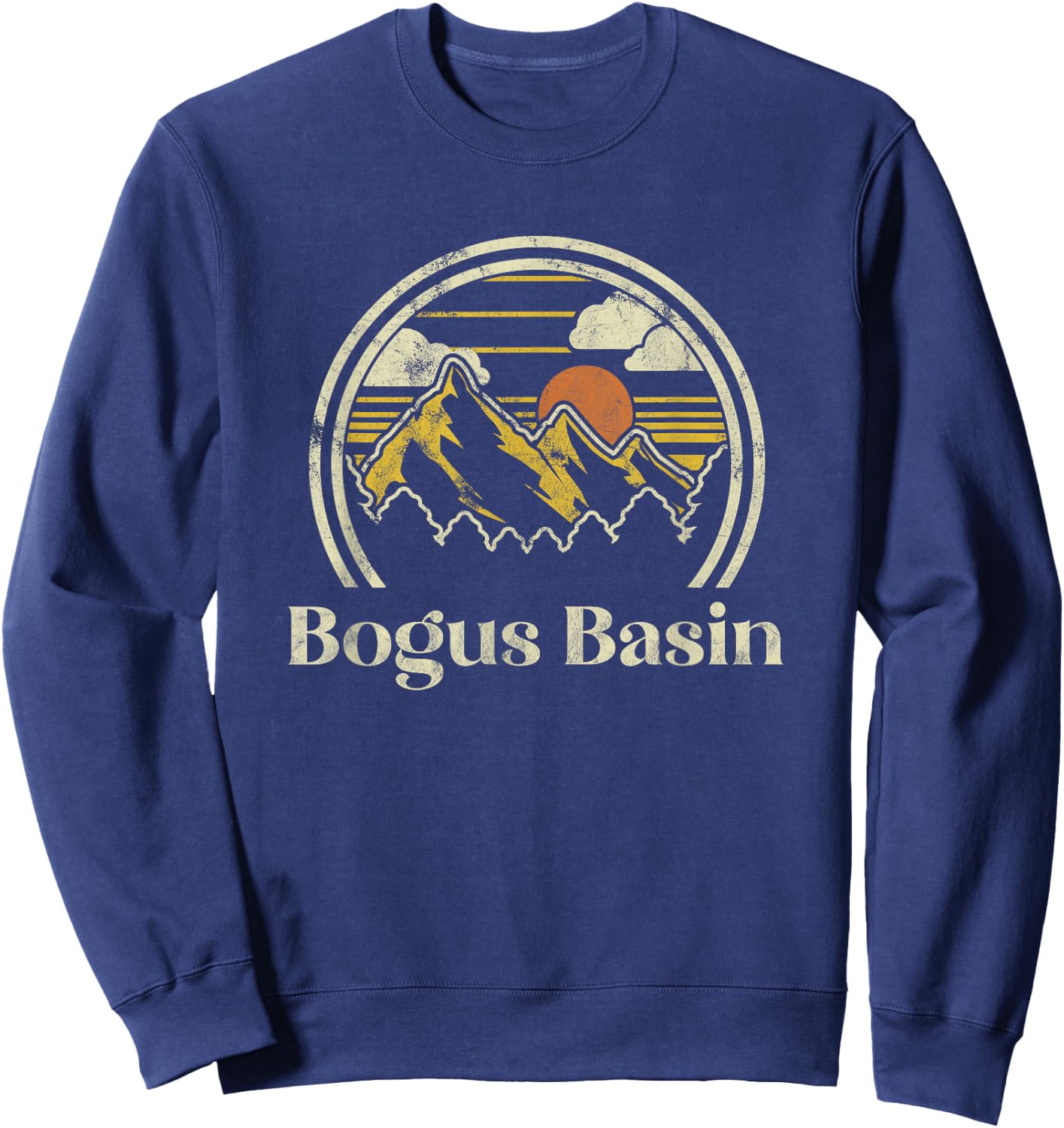 Bogus Basin Mountains Idaho Hiking Outdoors Retro Sweatshirt - Sweatshirt | Navy
