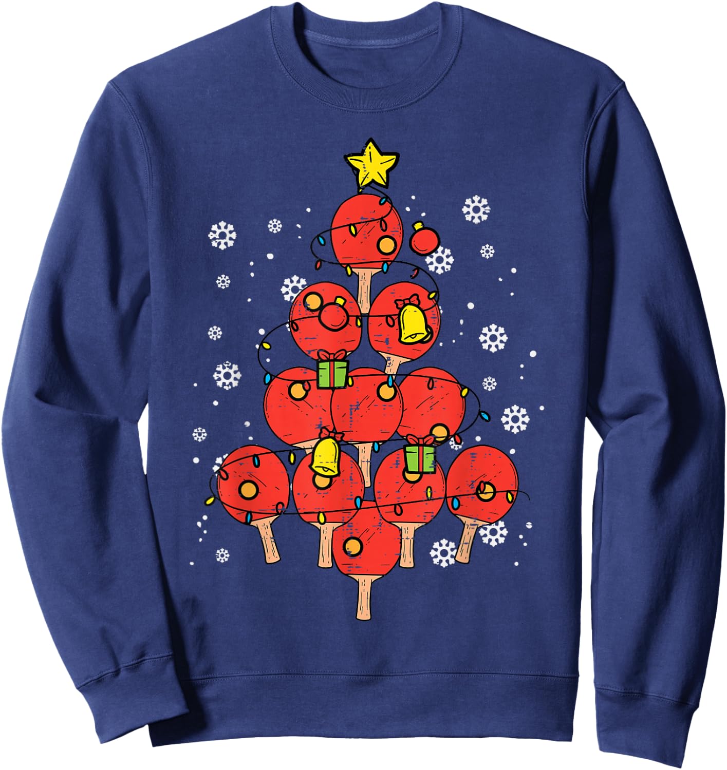 Ping Pong Christmas Tree Xmas Table Tennis Men Women Kids Sweatshirt - Sweatshirt | Navy