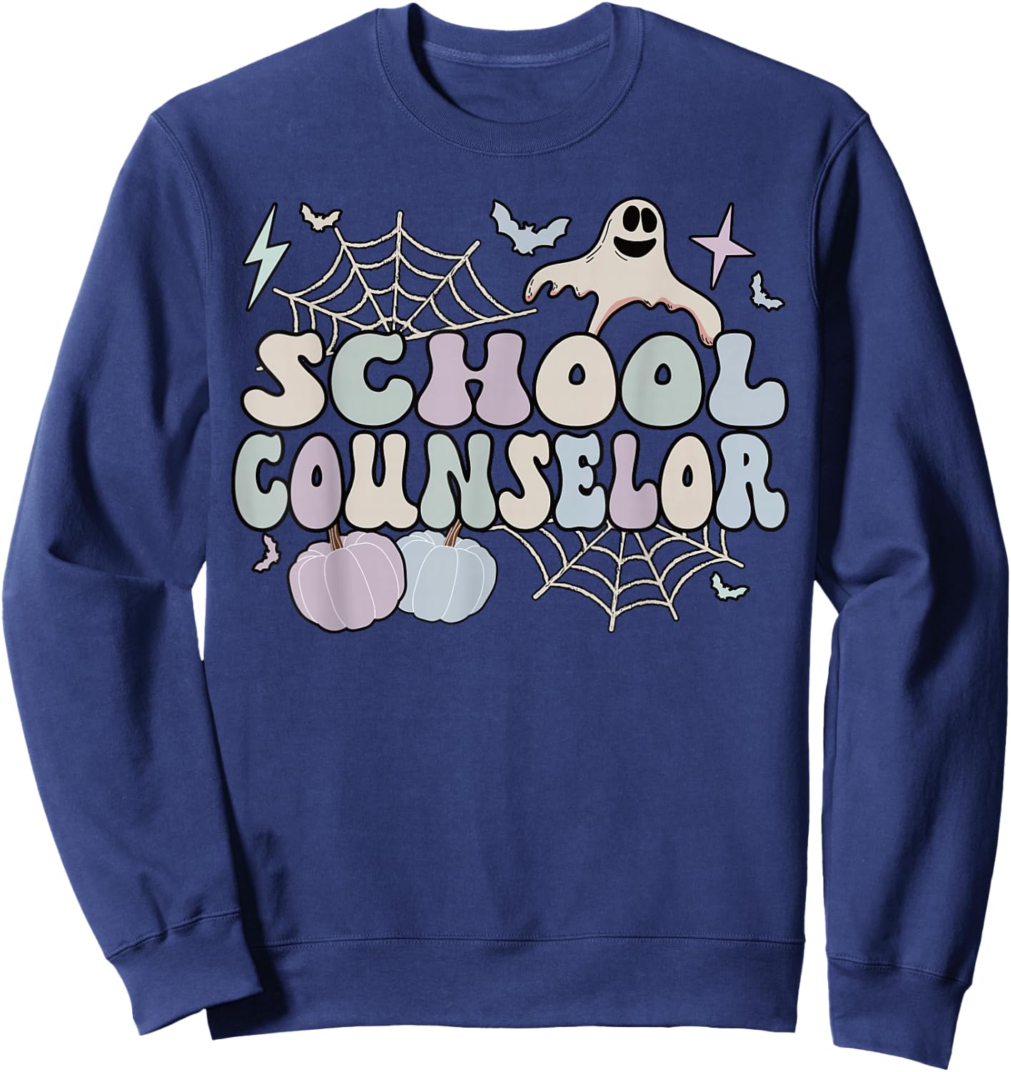 Spooky School Counselor Halloween School Counseling Sweatshirt - Sweatshirt | Navy