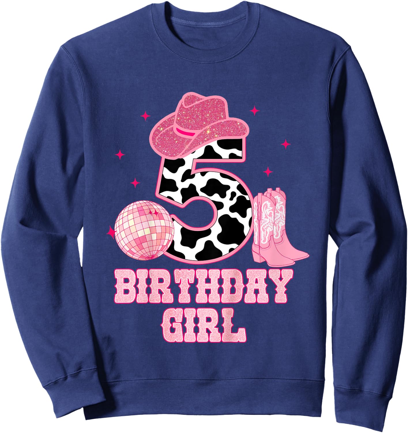 Happy 5th Birthday Girl Outfit Rodeo Western Cowgirl Cowboy Sweatshirt - Sweatshirt | Navy