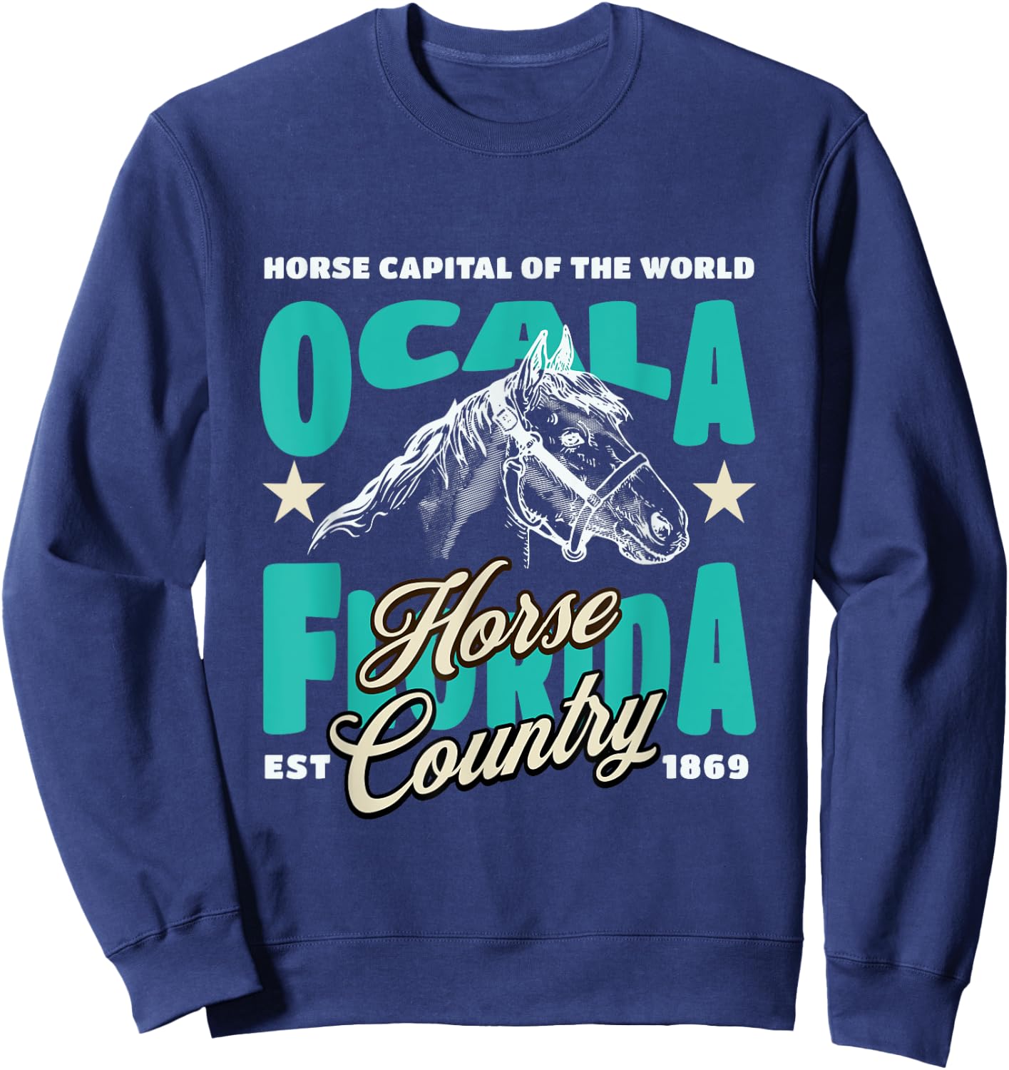 Ocala Florida Horse Sweatshirt - Sweatshirt | Navy