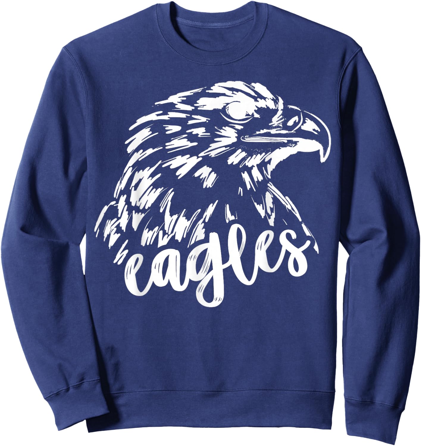 Retro Eagles Mascot, School Spirit, Eagle Sports Sweatshirt - Sweatshirt | Navy