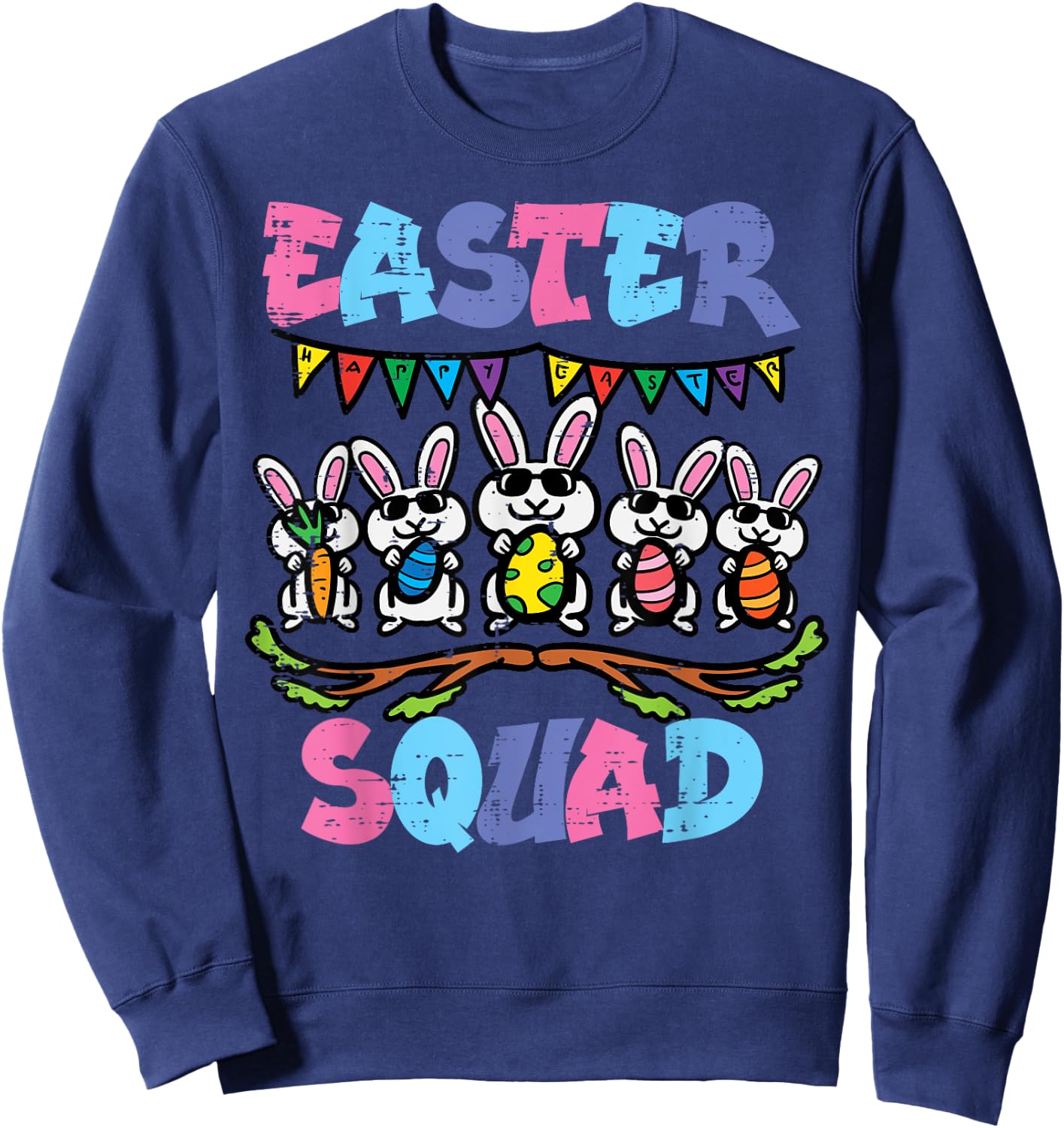 Easter Squad Bunnies Family Matching Men Women Kids Youth Sweatshirt - Sweatshirt | Navy