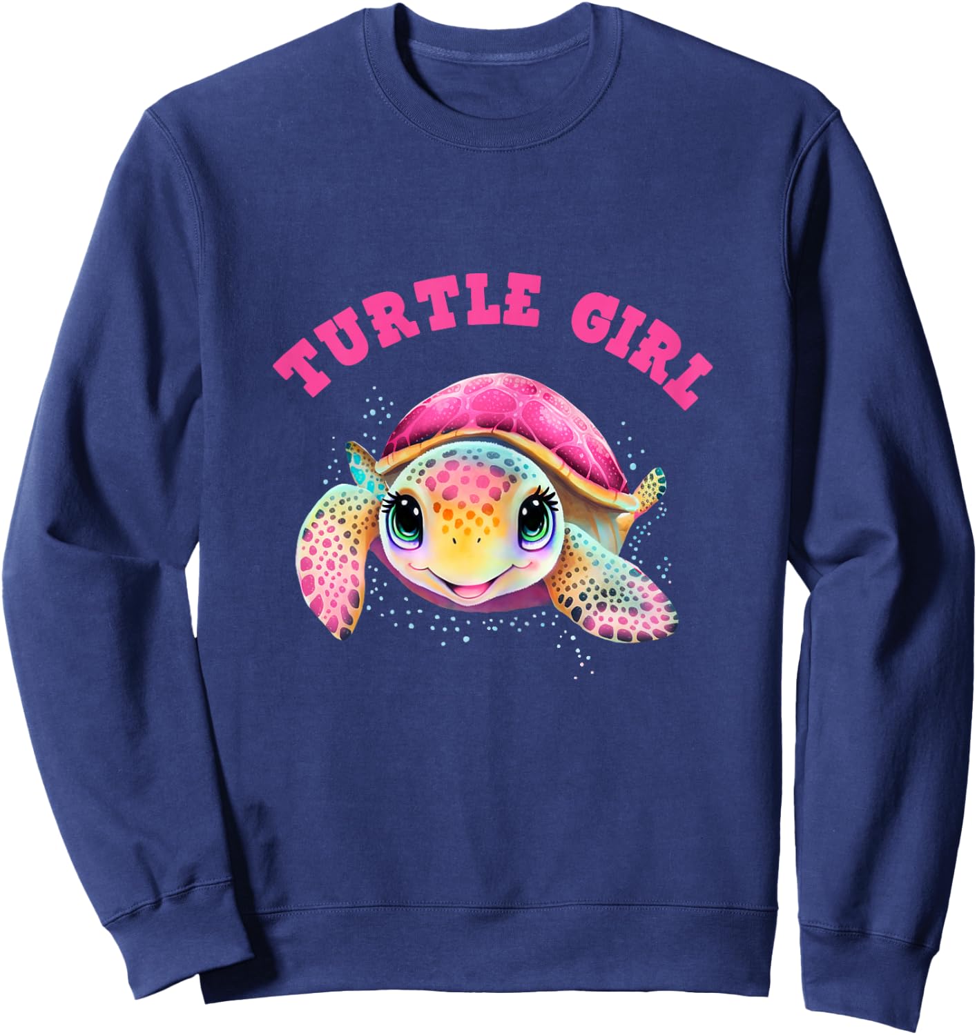 Turtle Girl, Earth Day Outfit for Girls, Girl's Turtle Sweatshirt - Sweatshirt | Navy