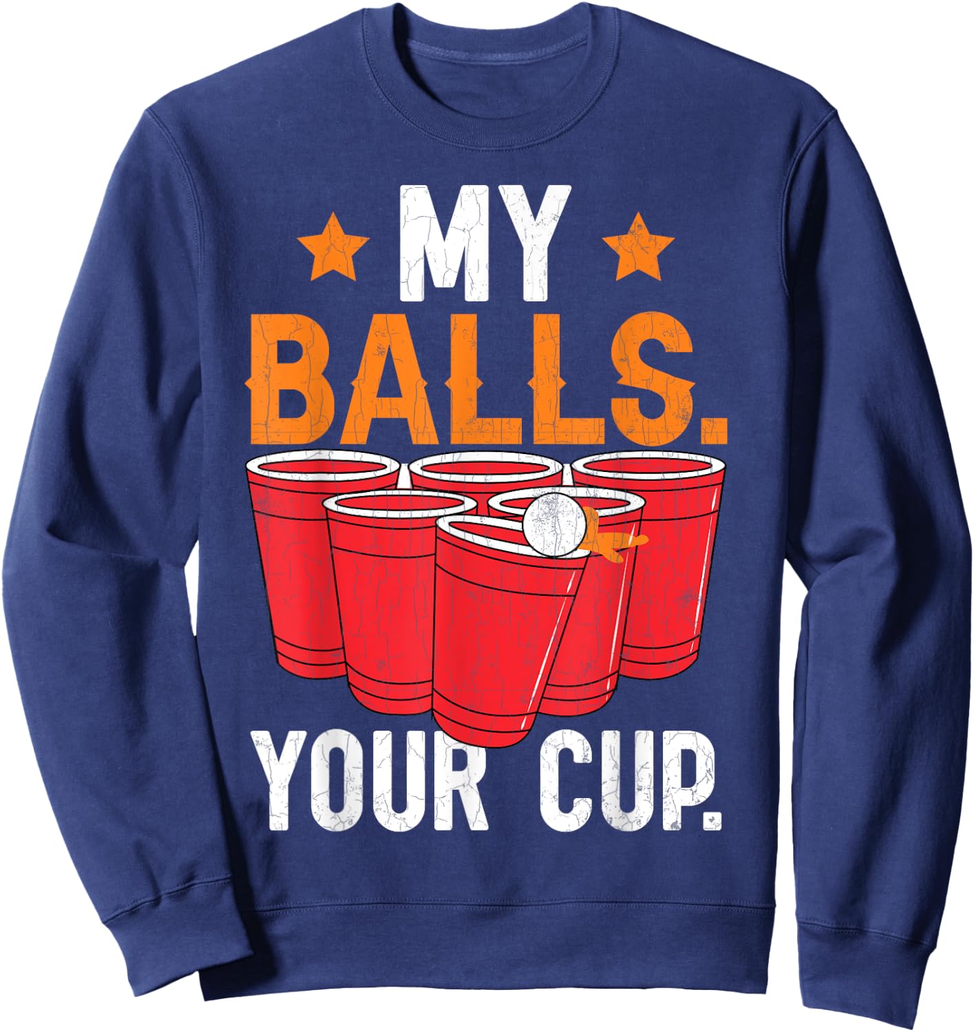 Adorable Beer Pong Funny Sports Lover Player Coach Graphic Sweatshirt - Sweatshirt | Navy