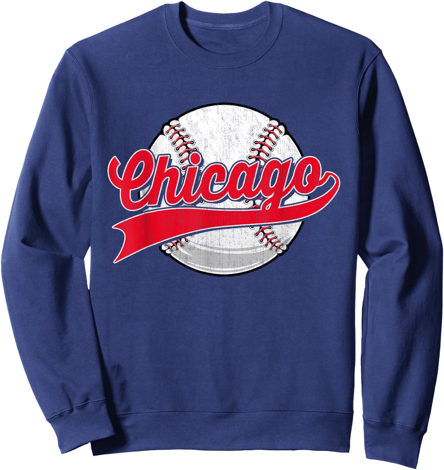 Vintage Chicago Baseball Lover Players Women Sweatshirt - Sweatshirt | Navy