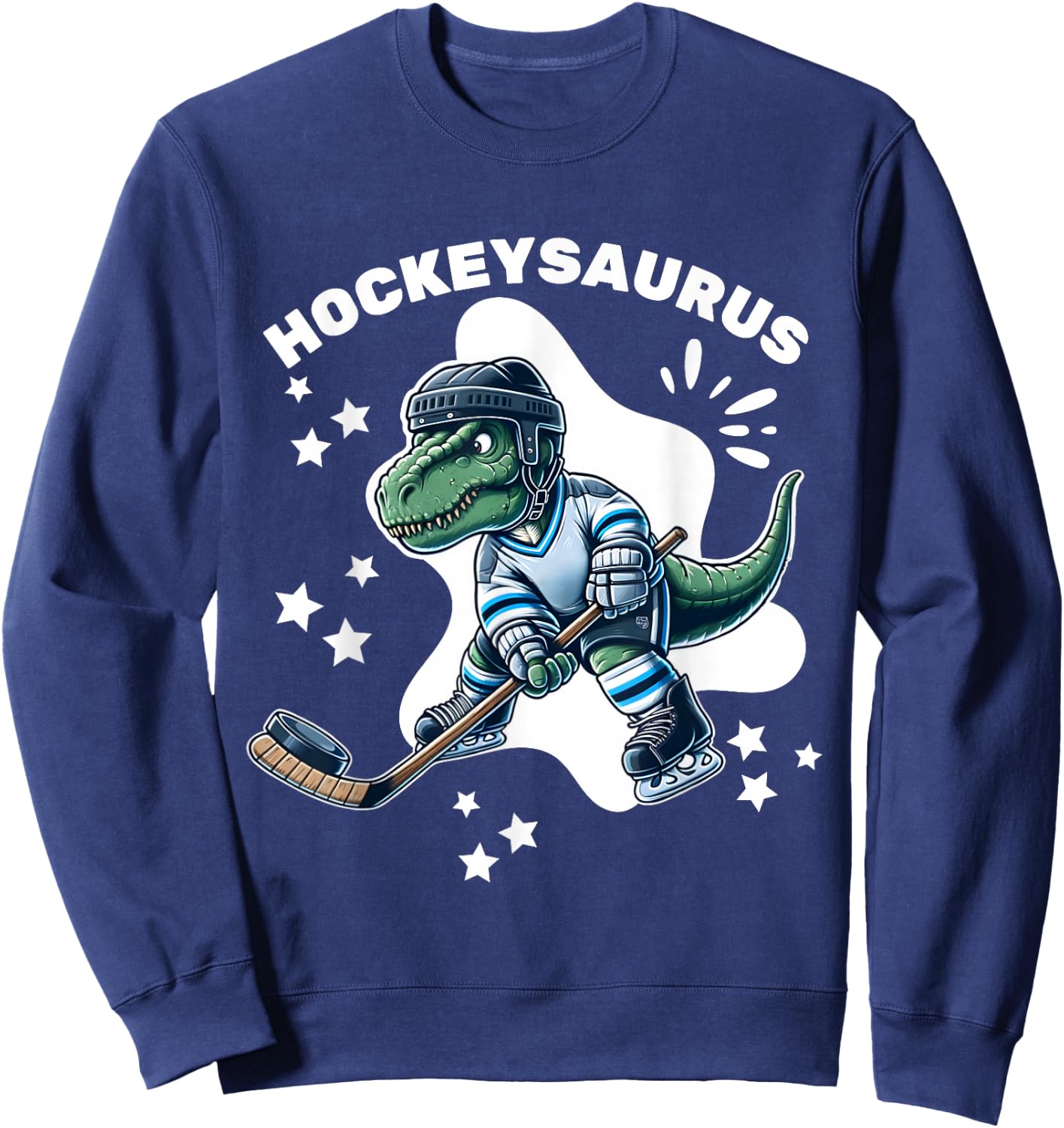 Hockeysaurus FunnyDinosaur Hockey Kids Hockey Boy Sweatshirt - Sweatshirt | Navy