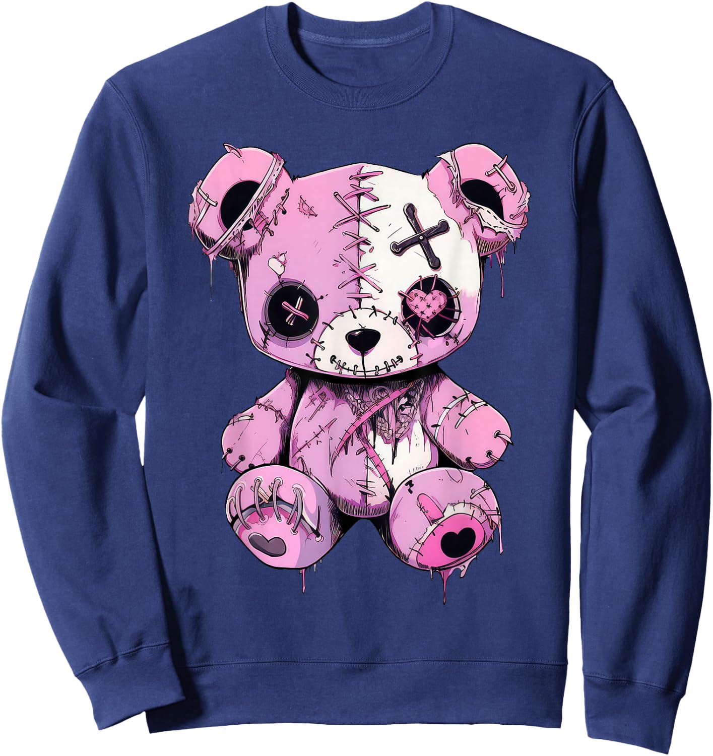 Pastel Goth Design Graphic Women Men Anime Kawaii Sweatshirt - Sweatshirt | Navy