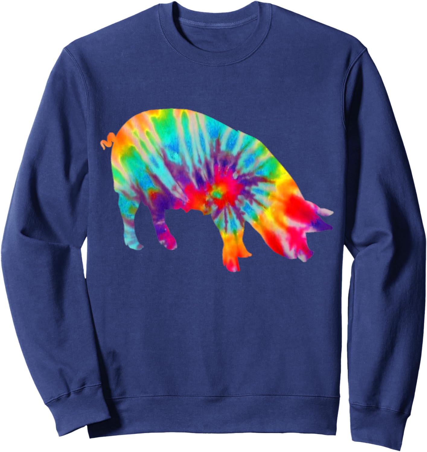 Pig Tie Dye Vintage Farmer Sweatshirt - Sweatshirt | Navy