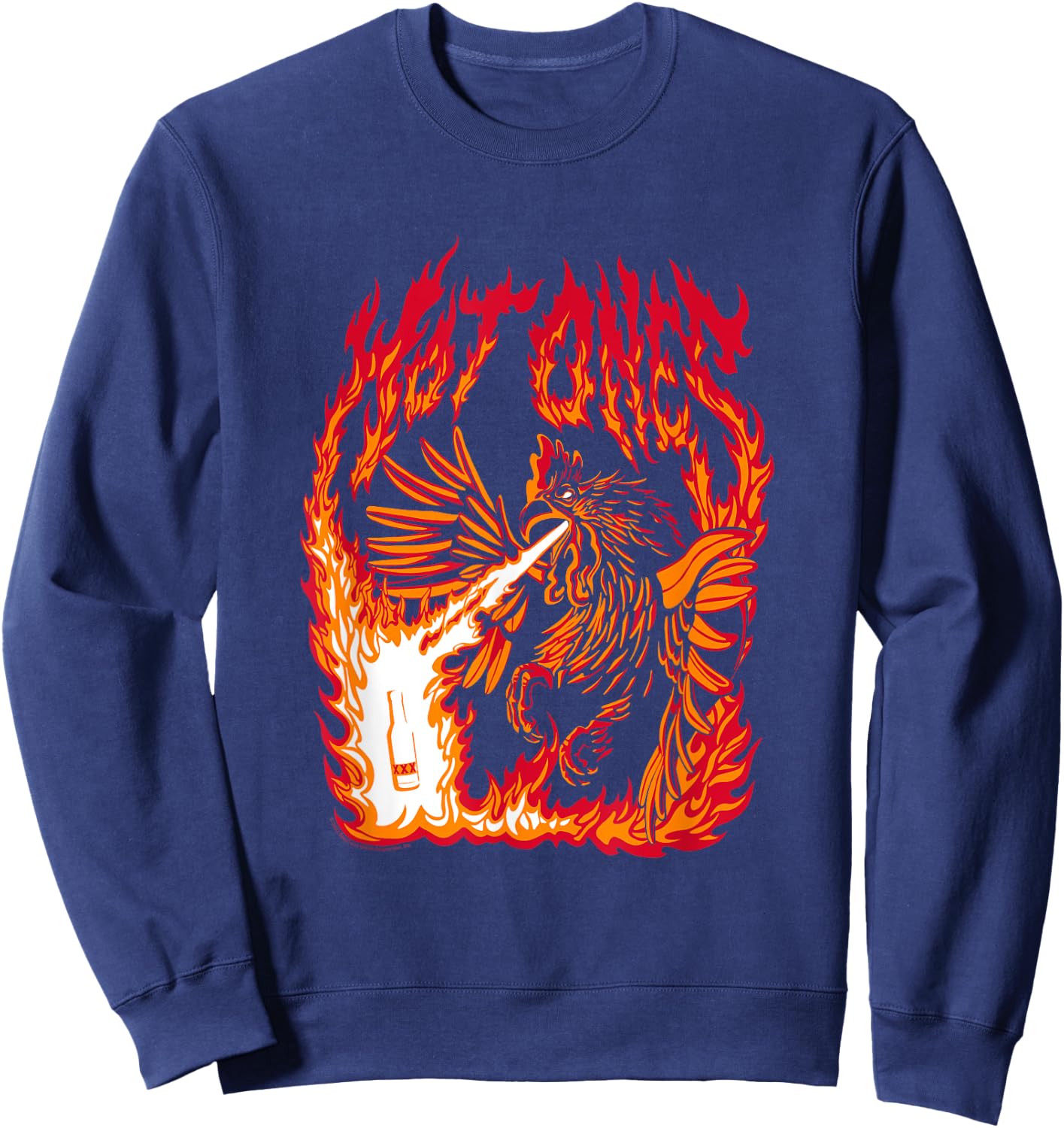 Hot Ones Fire Breathing Chicken Sweatshirt - Sweatshirt | Navy