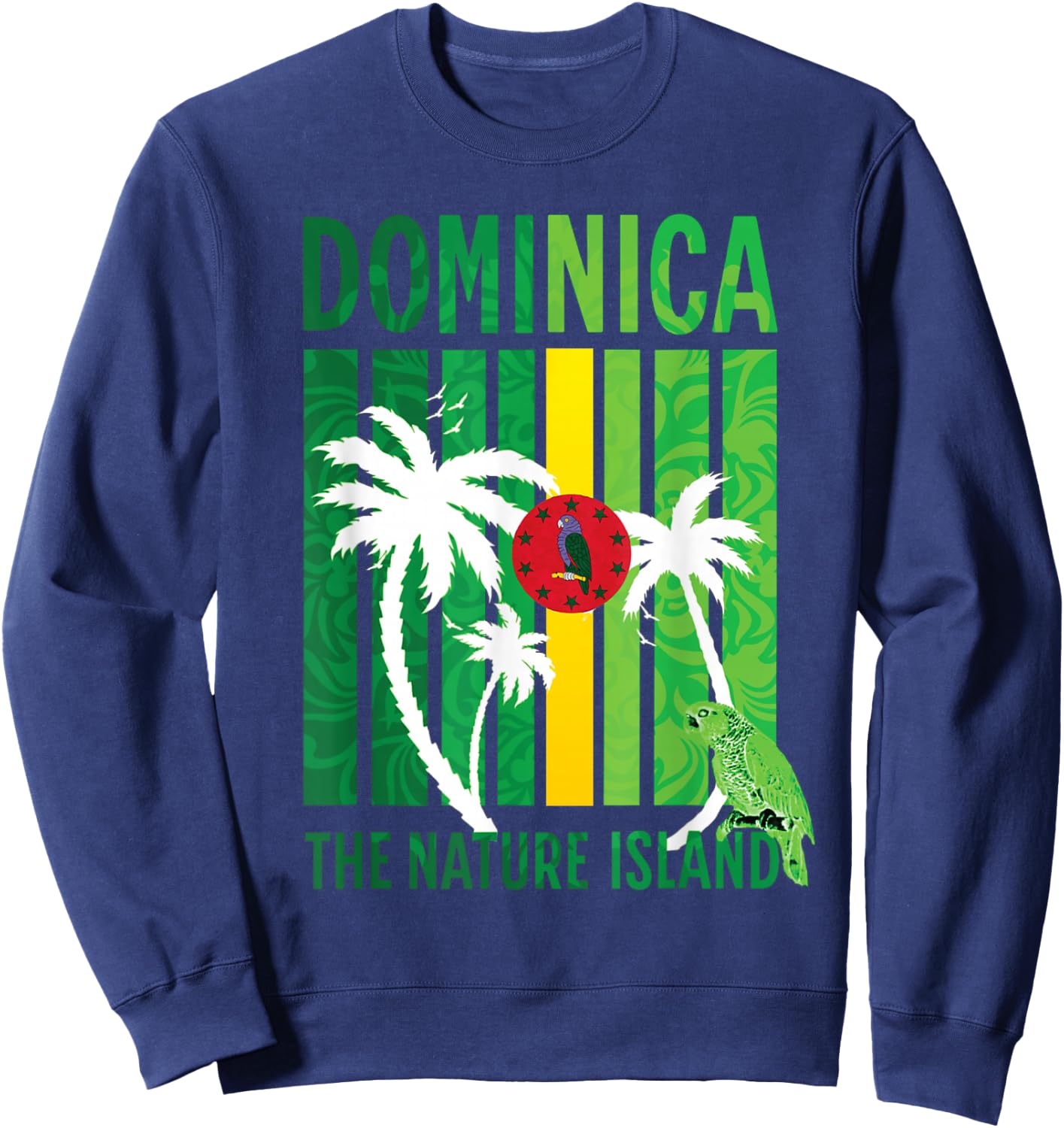 Dominica Island Vacation Flag Sweatshirt - Sweatshirt | Navy