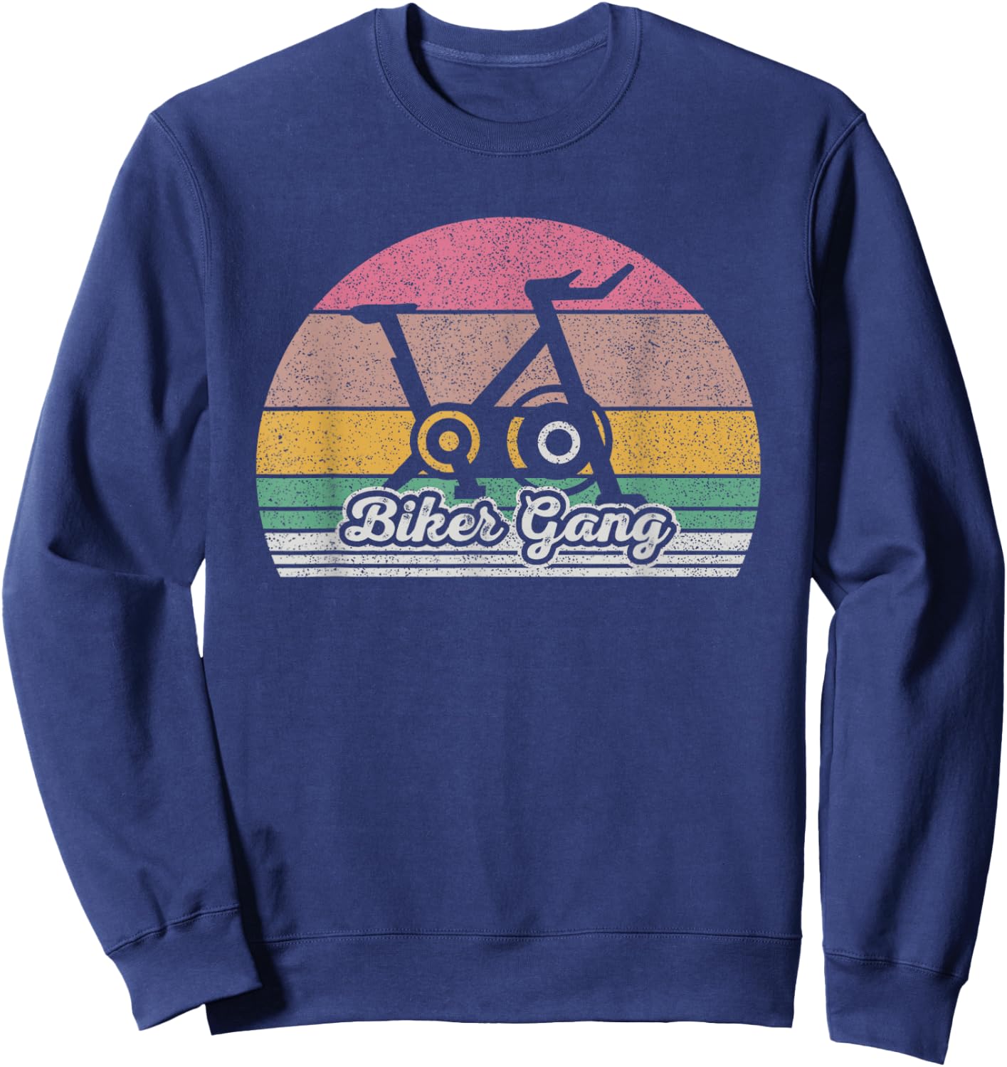 Retro Biker Gang Funny Spin Saying Gym Workout Spinning Gift Sweatshirt - Sweatshirt | Navy