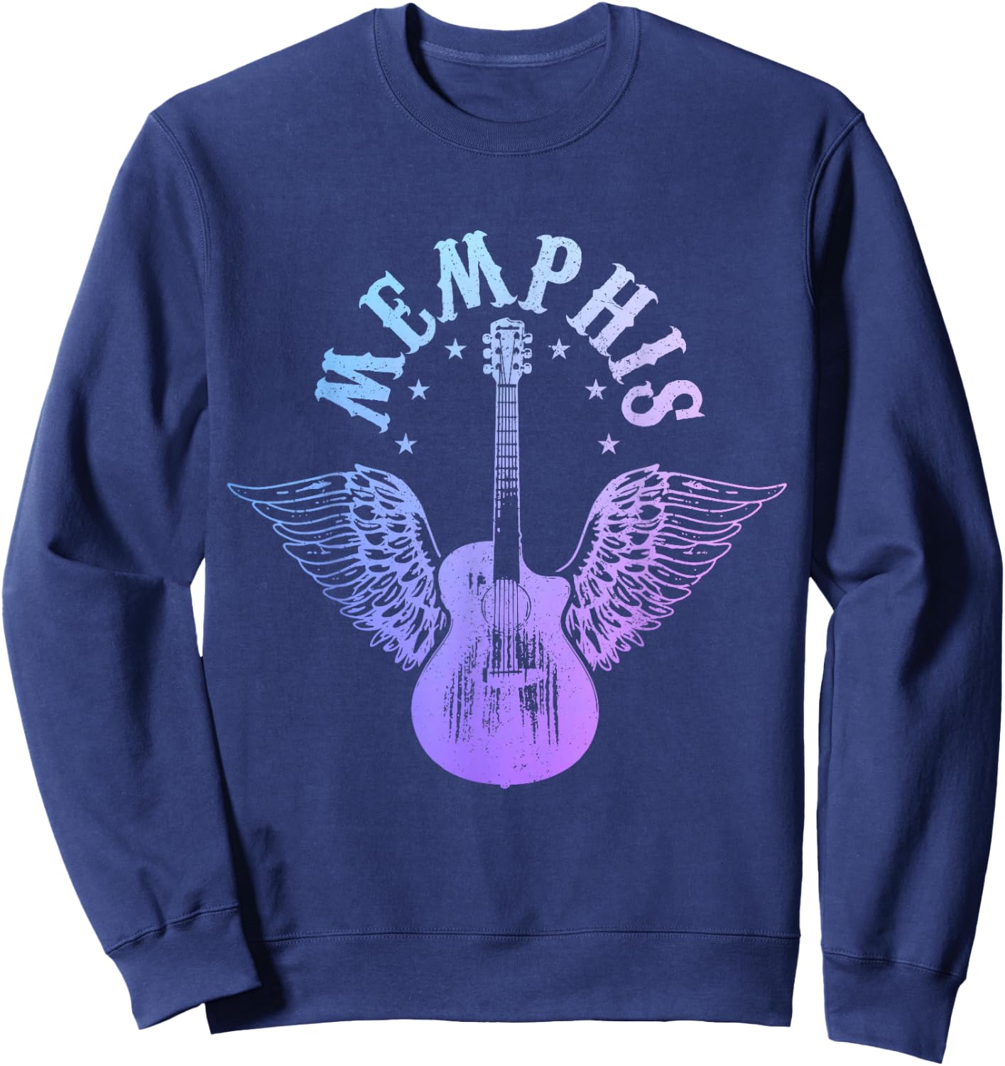 Memphis Tennessee Blues Country Music Guitar Vintage Sweatshirt - Sweatshirt | Navy