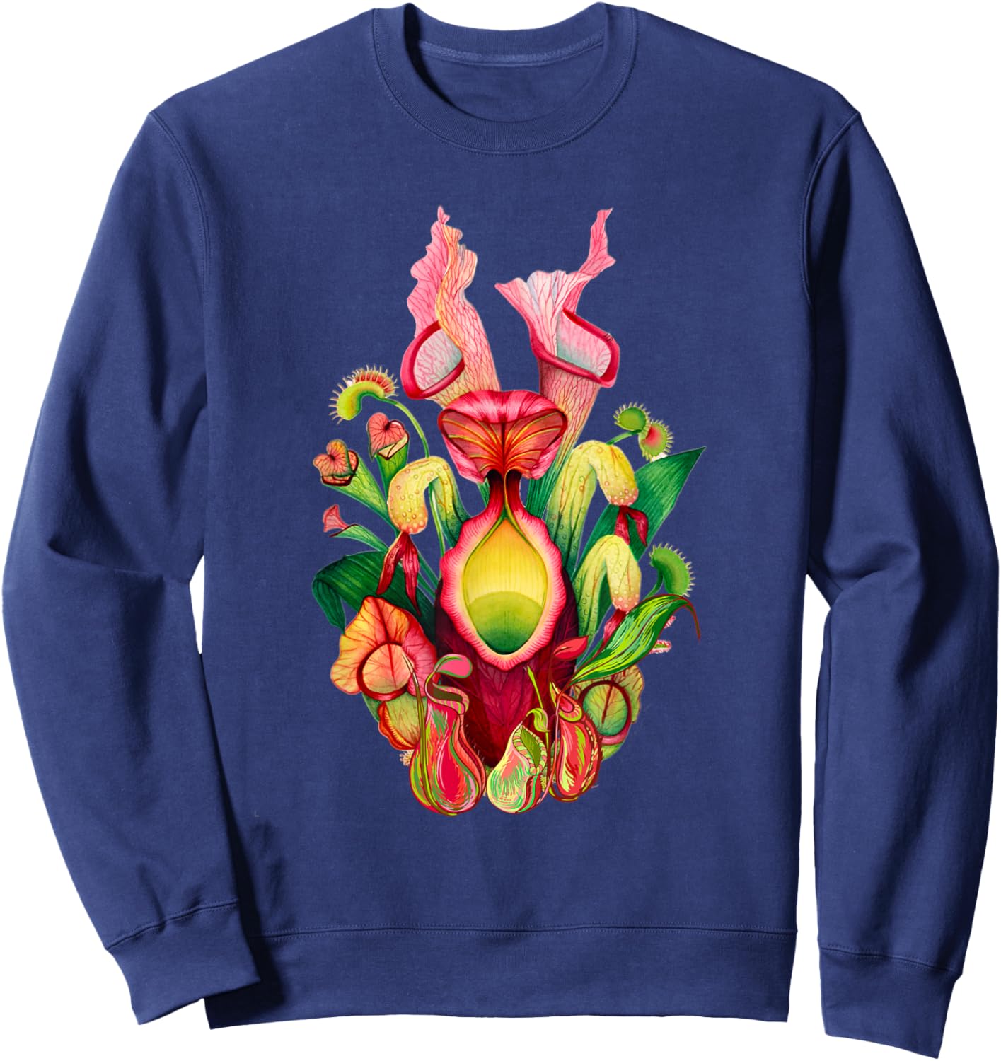 Pitcher Plant Nature Art Carnivorous Plants Sarracenia Sweatshirt - Sweatshirt | Navy