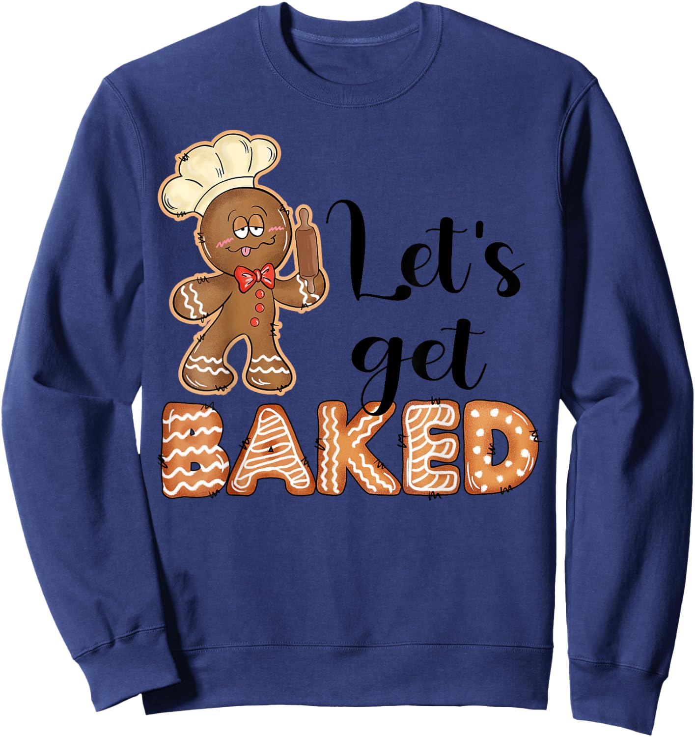Funny Christmas Gingerbread Chef Baking Team Xmas -Adults Grey Sweatshirt - Sweatshirt | Navy