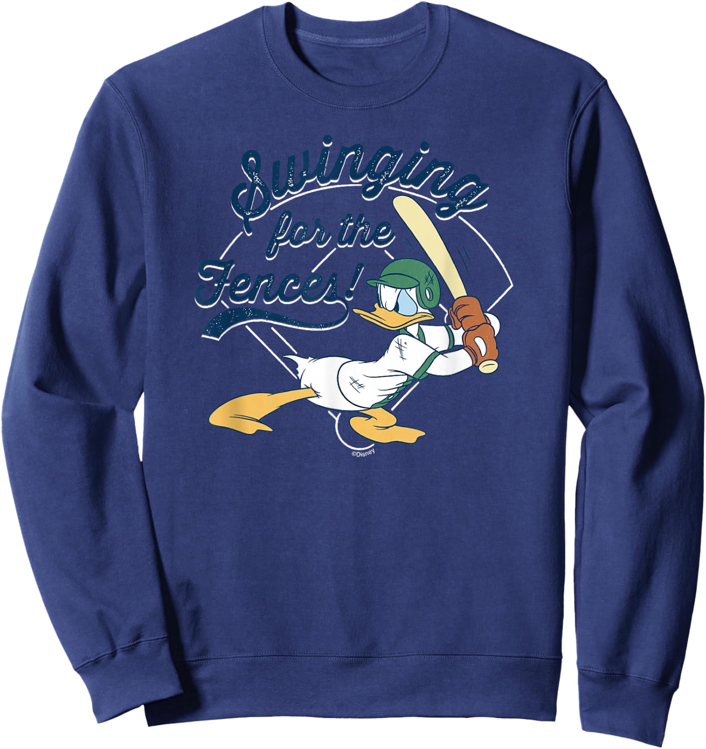 Disney Donald Duck Baseball Swinging for the Fences Sports Sweatshirt - Sweatshirt | Navy
