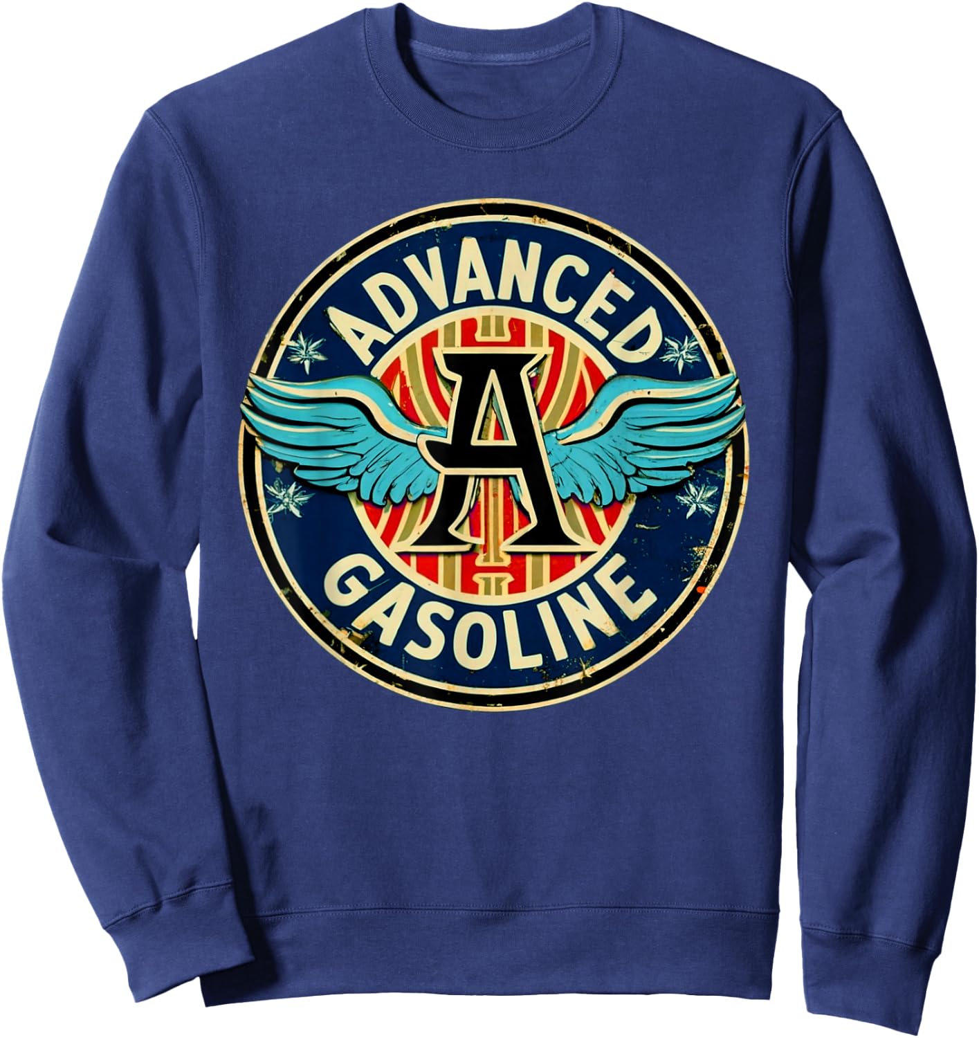 Retro Vintage Gas Station Advanced Gasoline Motor Oil Car Sweatshirt - Sweatshirt | Navy
