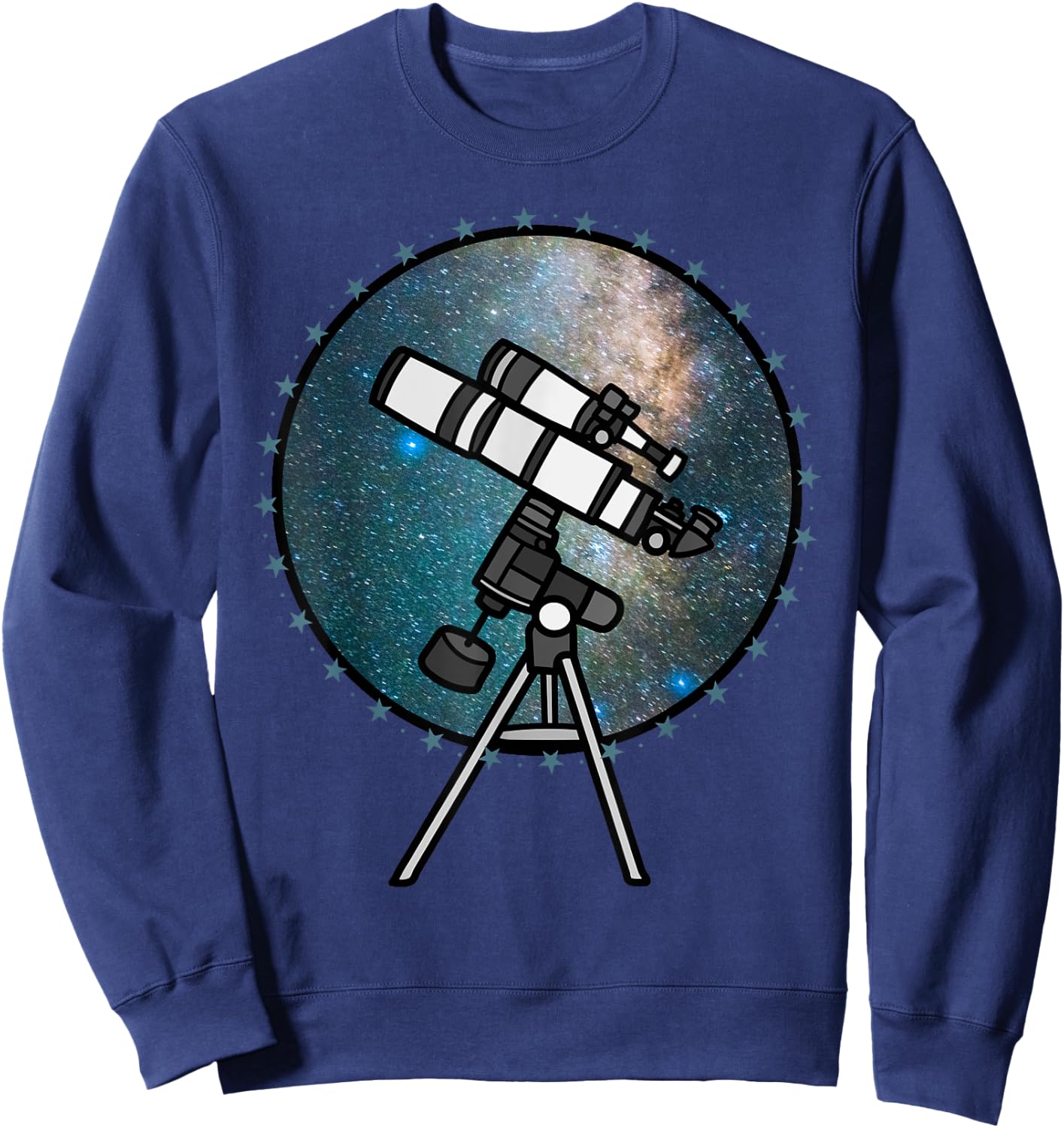 Astronomy Telescope Night Sky Observation Galaxy Sweatshirt - Sweatshirt | Navy