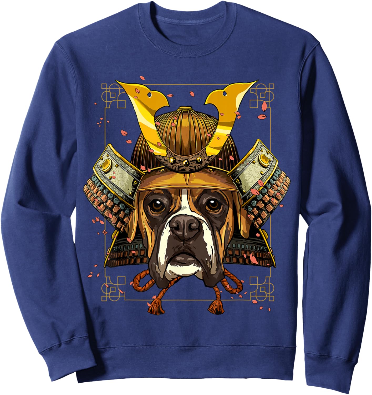 Samurai German Boxer Dog Lover Japanese Warrior Bushido Sweatshirt - Sweatshirt | Navy