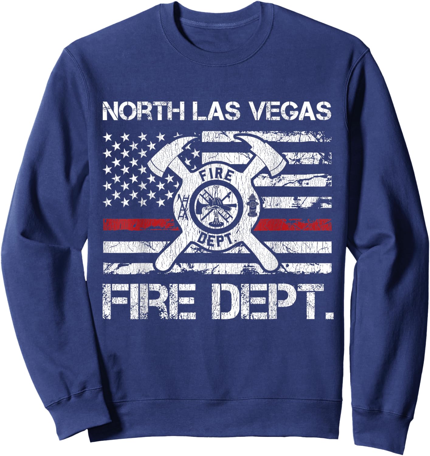 North Las Vegas Nevada Fire Department Thin Red Line Fireman Sweatshirt - Sweatshirt | Navy