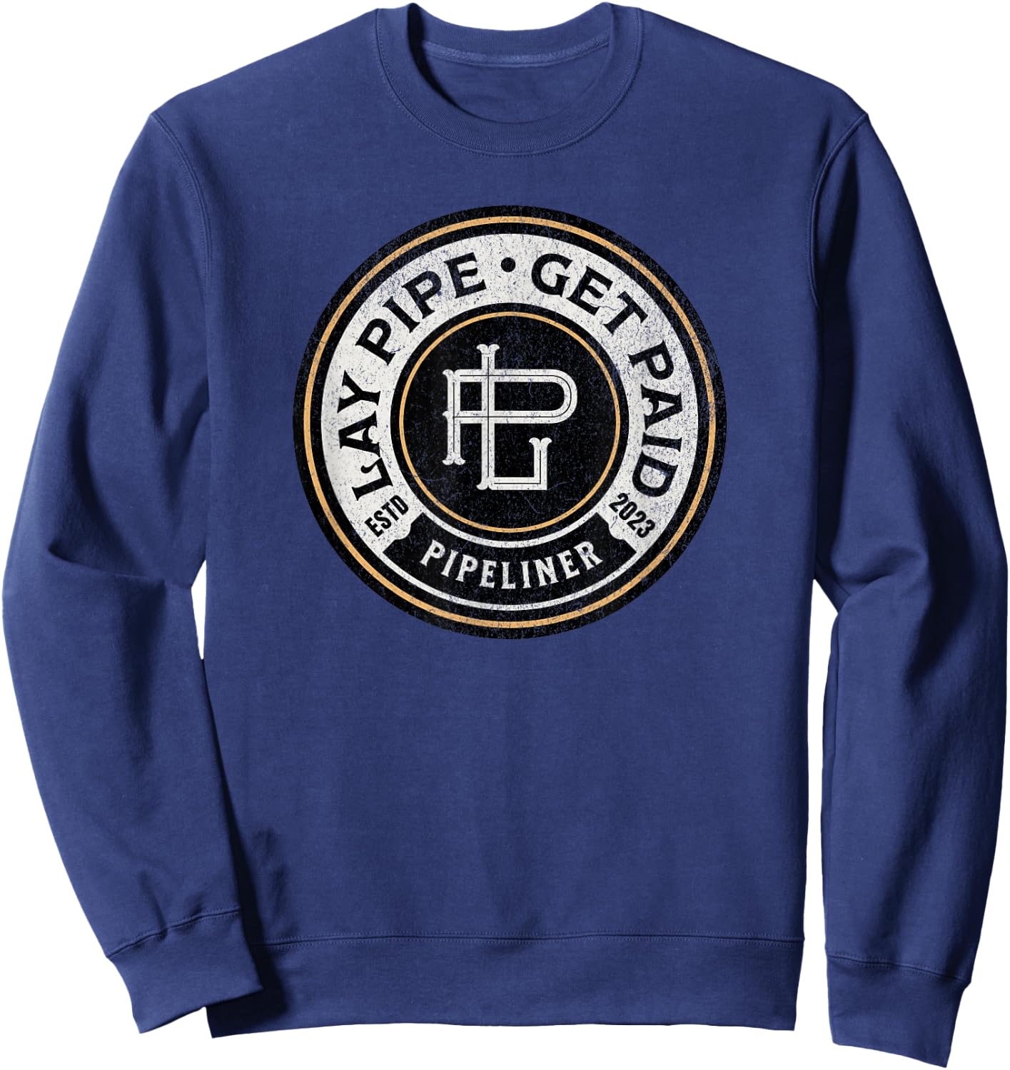 Pipeliner Men's Black Classic Fit Short Sleeve , Pipeline Worker , Small Sweatshirt - Sweatshirt | Navy