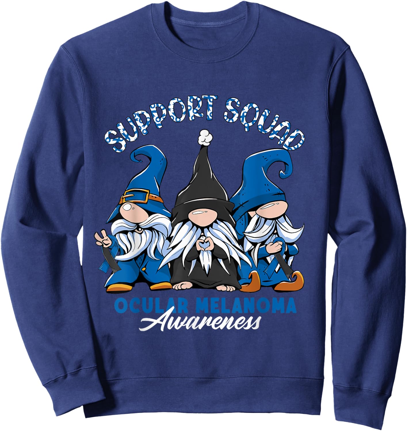 Support Awareness Squad I Eye Cancer & Ocular Melanoma Sweatshirt - Sweatshirt | Navy