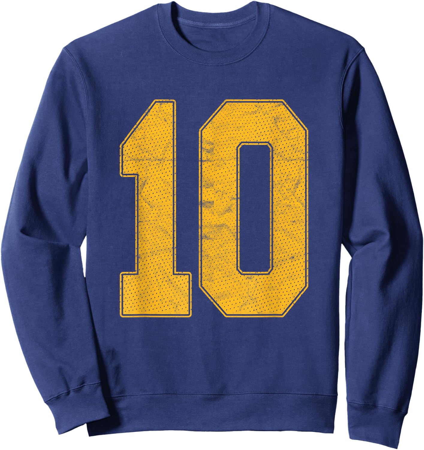 Number 10 Numbered Uniform Sports Team Jersey 10th Birthday Sweatshirt - Sweatshirt | Navy