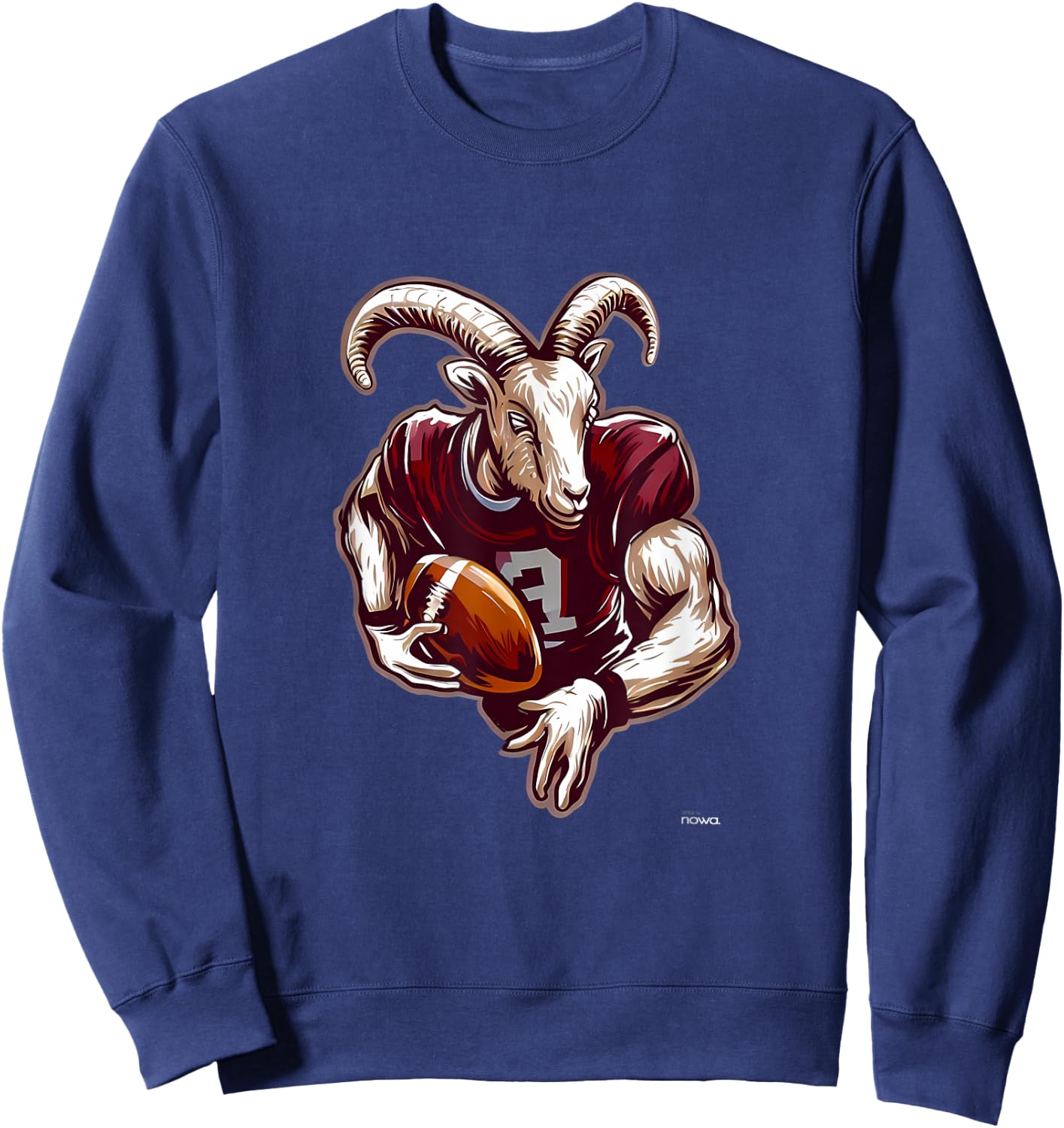 American Football Quarterback Receiver Running Back Goat Sweatshirt - Sweatshirt | Navy