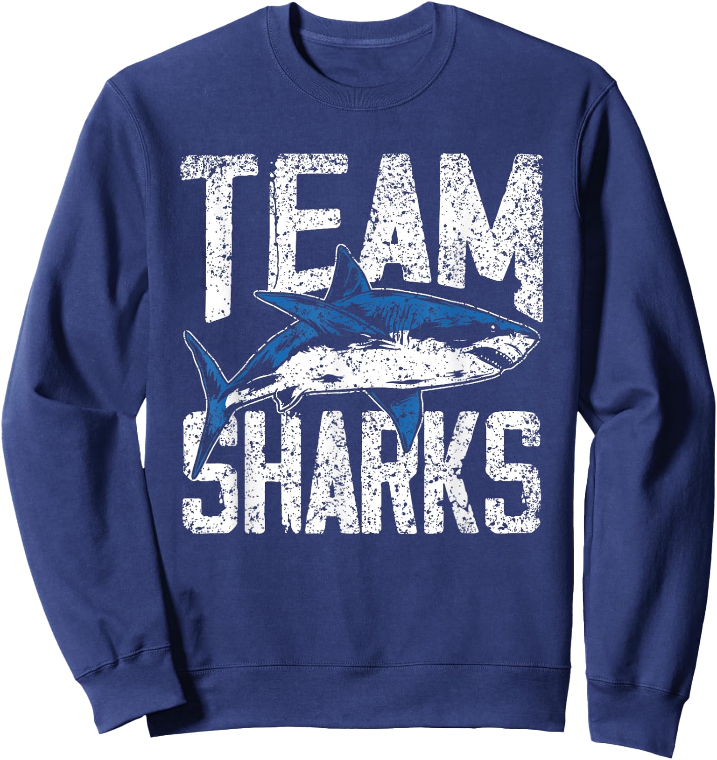 Team Sharks Teeth Animal Lover Shark Sweatshirt - Sweatshirt | Navy