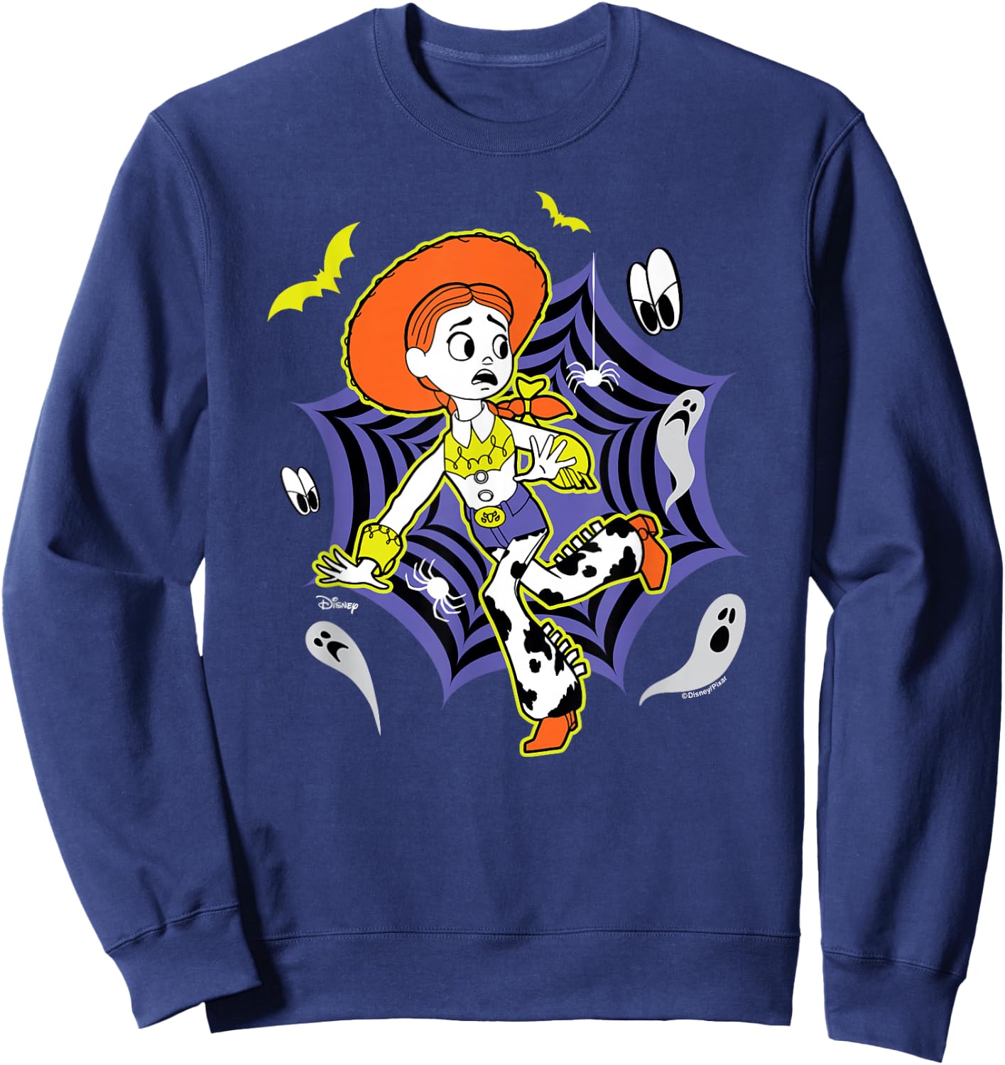 Toy Story - Jessie Halloween Spider Web with Bats and Ghosts Sweatshirt - Sweatshirt | Navy