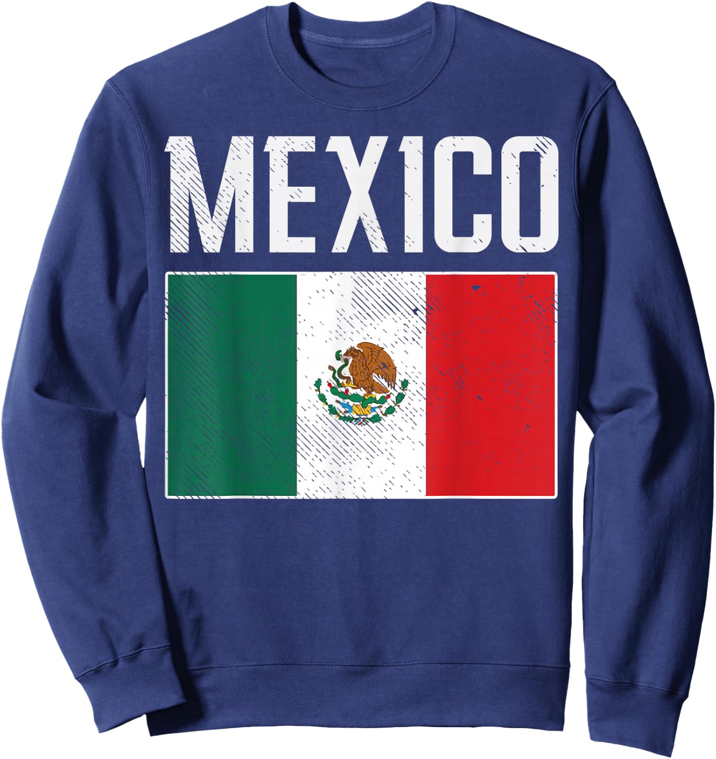 Mexico Flag Mexican Soccer Fan Men Women Boys Girls Kids Sweatshirt - Sweatshirt | Navy