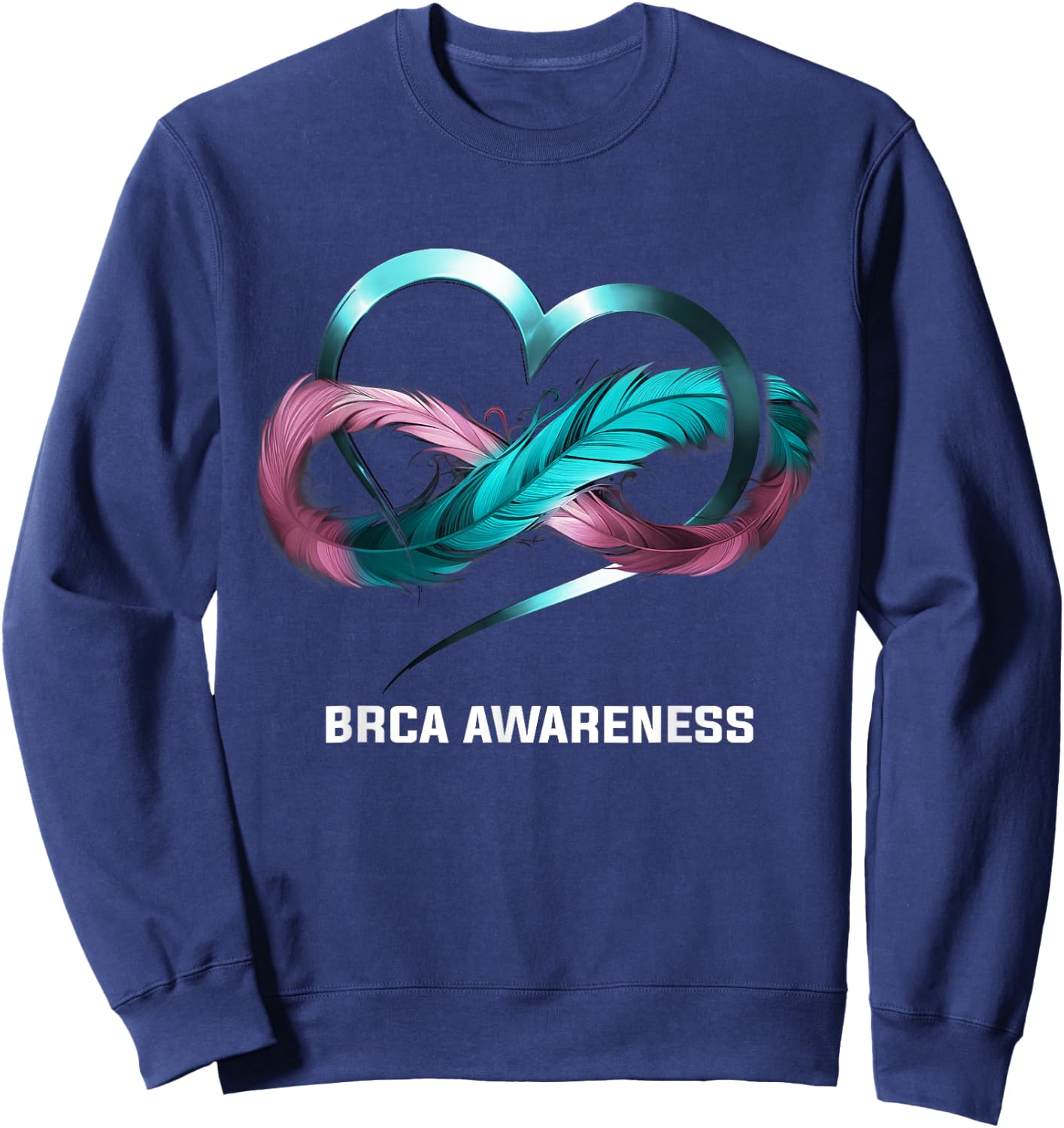 Infinity Heart BRCA Awareness Sweatshirt - Sweatshirt | Navy