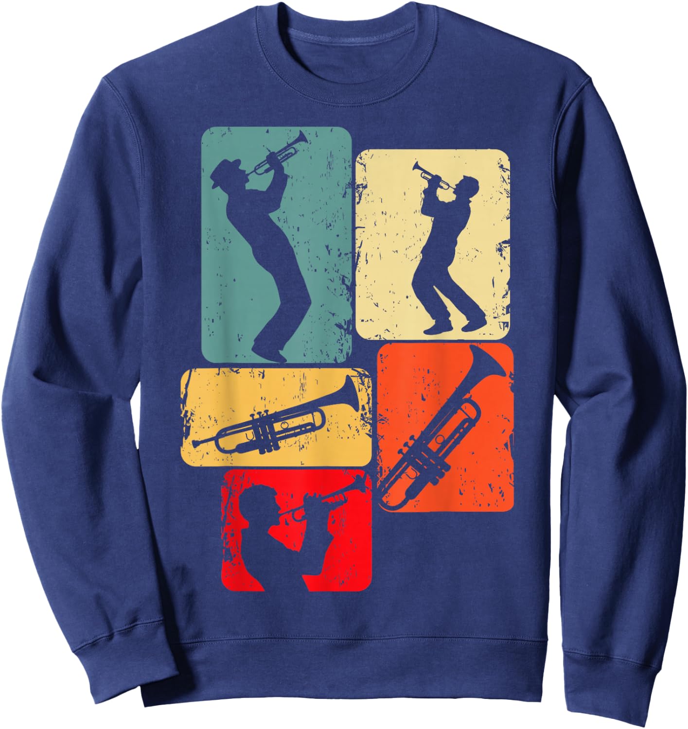 Trumpet Trumpeter Jazz Musician Boys Men Sweatshirt - Sweatshirt | Navy