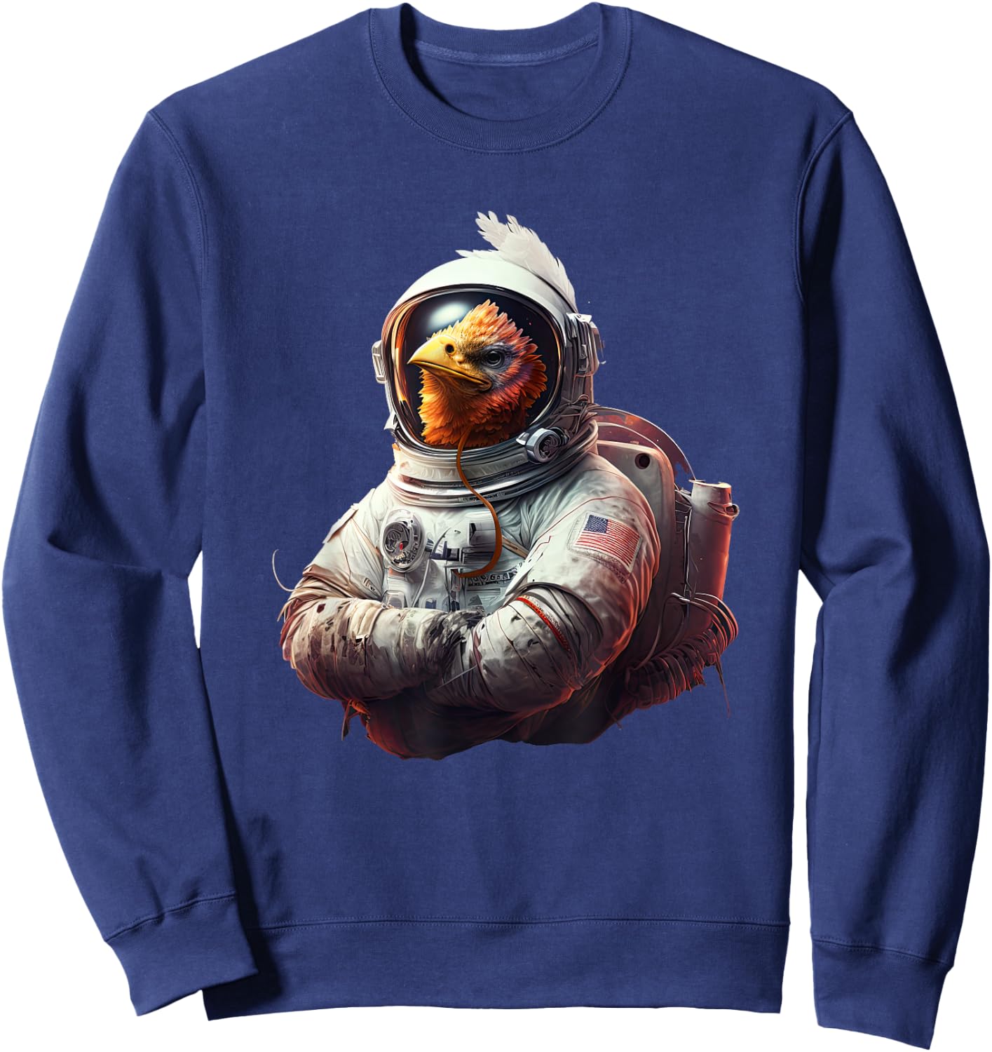 Chicken Cool Astronaut space Sweatshirt - Sweatshirt | Navy