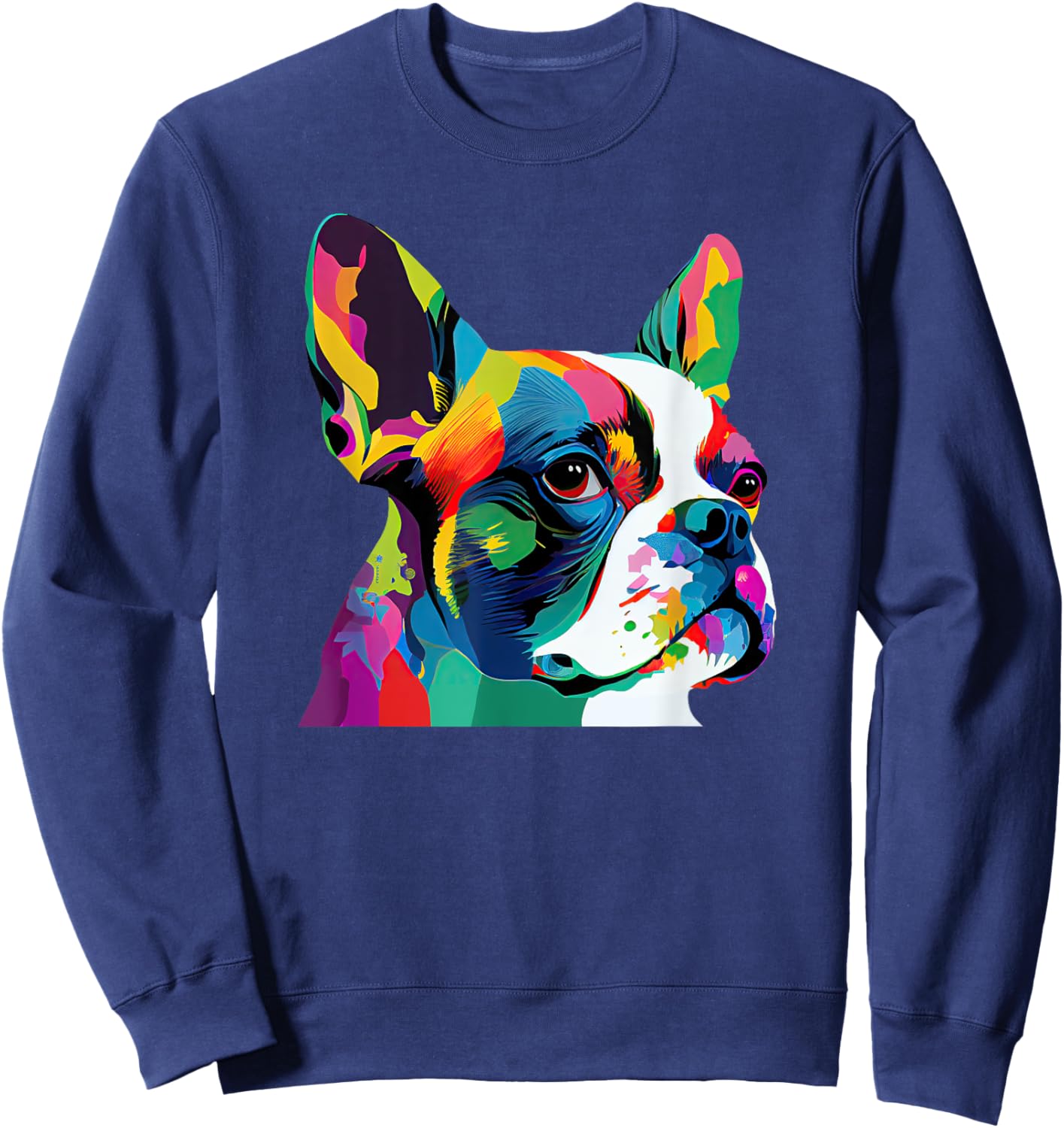 Boston Terrier Pop Art Design Boston Terrier Lovers Sweatshirt - Sweatshirt | Navy