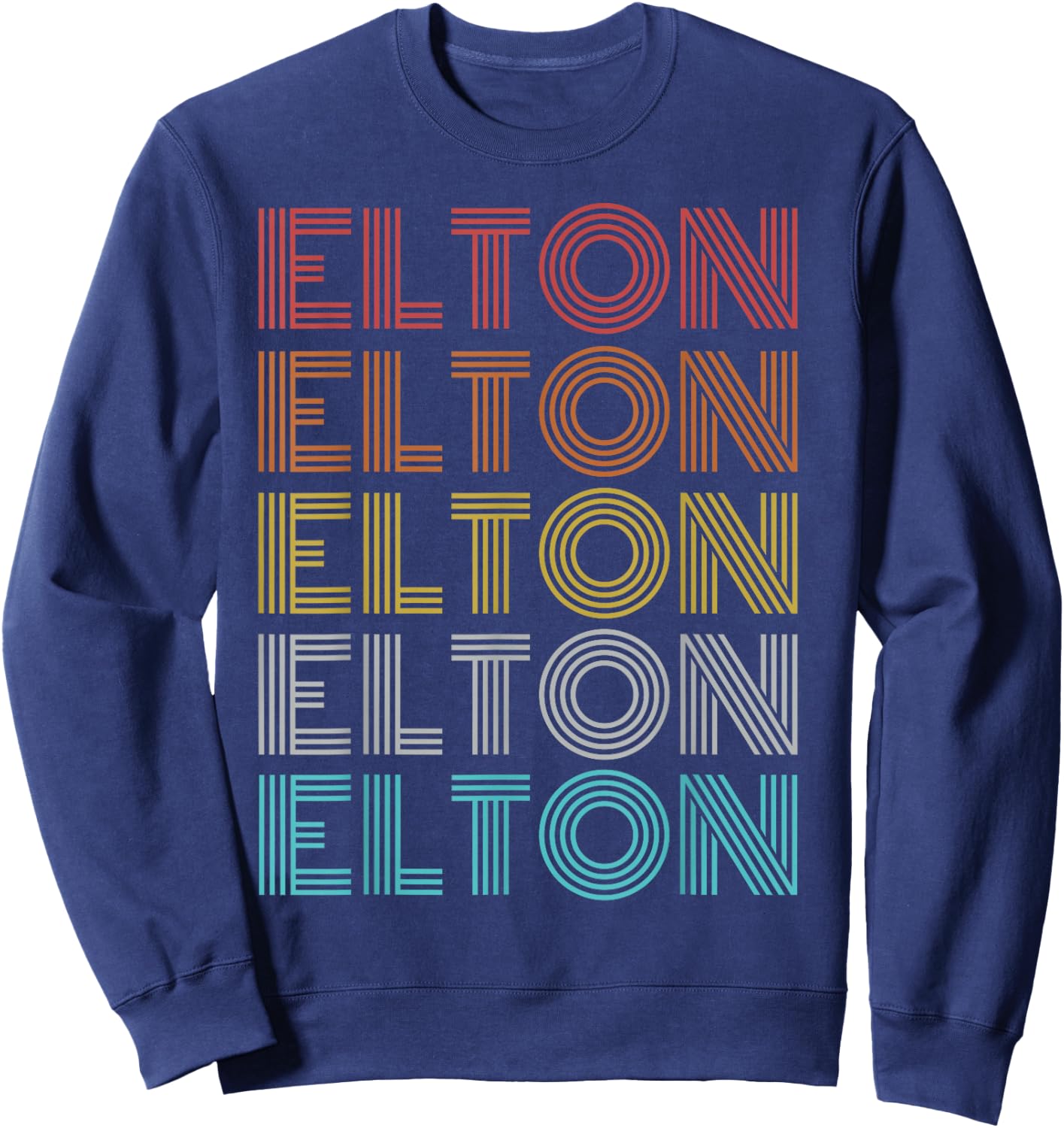 Elton Shirt Vintage Retro Apparel Retro Vintage Elton , Black Sweatshirt - Sweatshirt | Navy