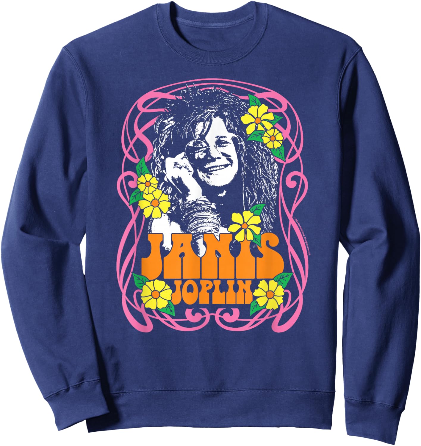 Janis Joplin - Flowers Sweatshirt - Sweatshirt | Navy