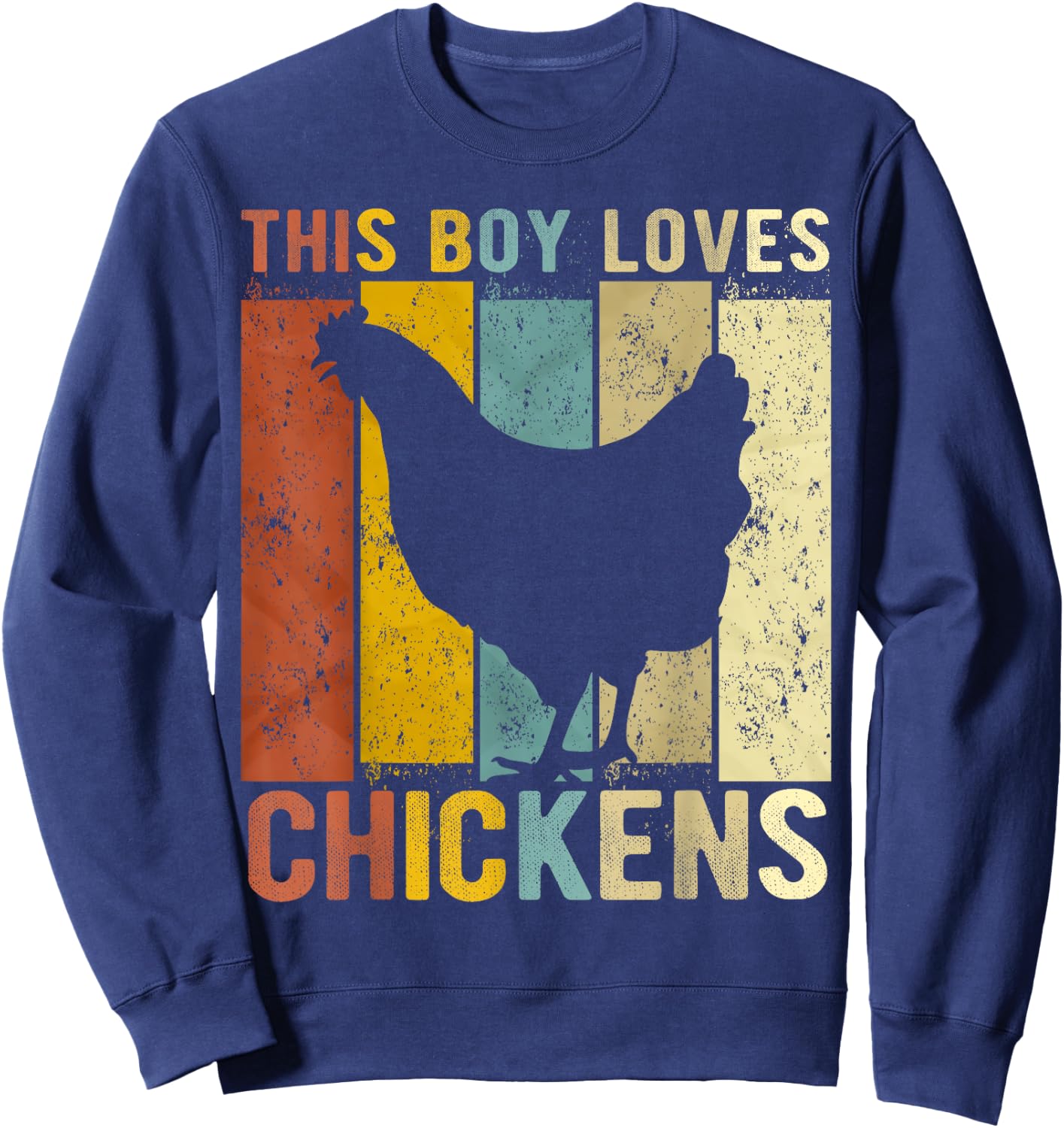 This Boy Loves Chickens Boys Chicken Sweatshirt - Sweatshirt | Navy