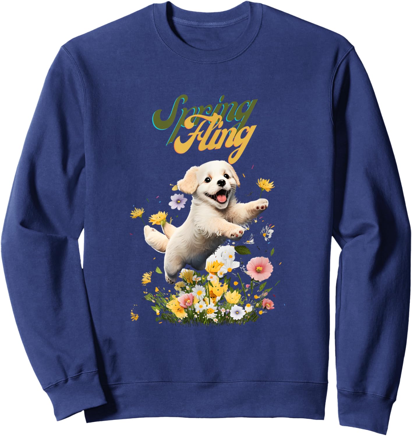 Playful Puppy Spring Fling Sweatshirt - Sweatshirt | Navy