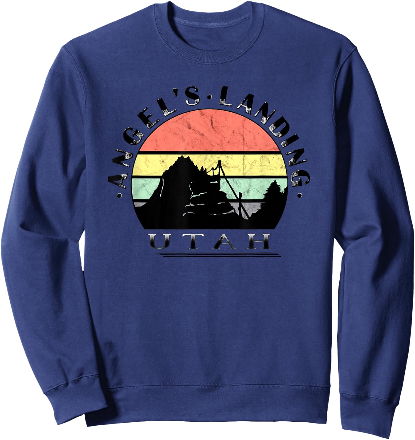Angels Landing Retro Vintage Sunset Sweatshirt - Sweatshirt | Navy