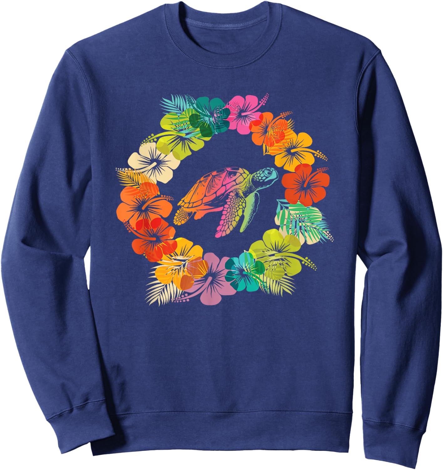 Hawaiian Sea Turtle Lover Ocean Hawaii Sea Animal Tropical Sweatshirt - Sweatshirt | Navy
